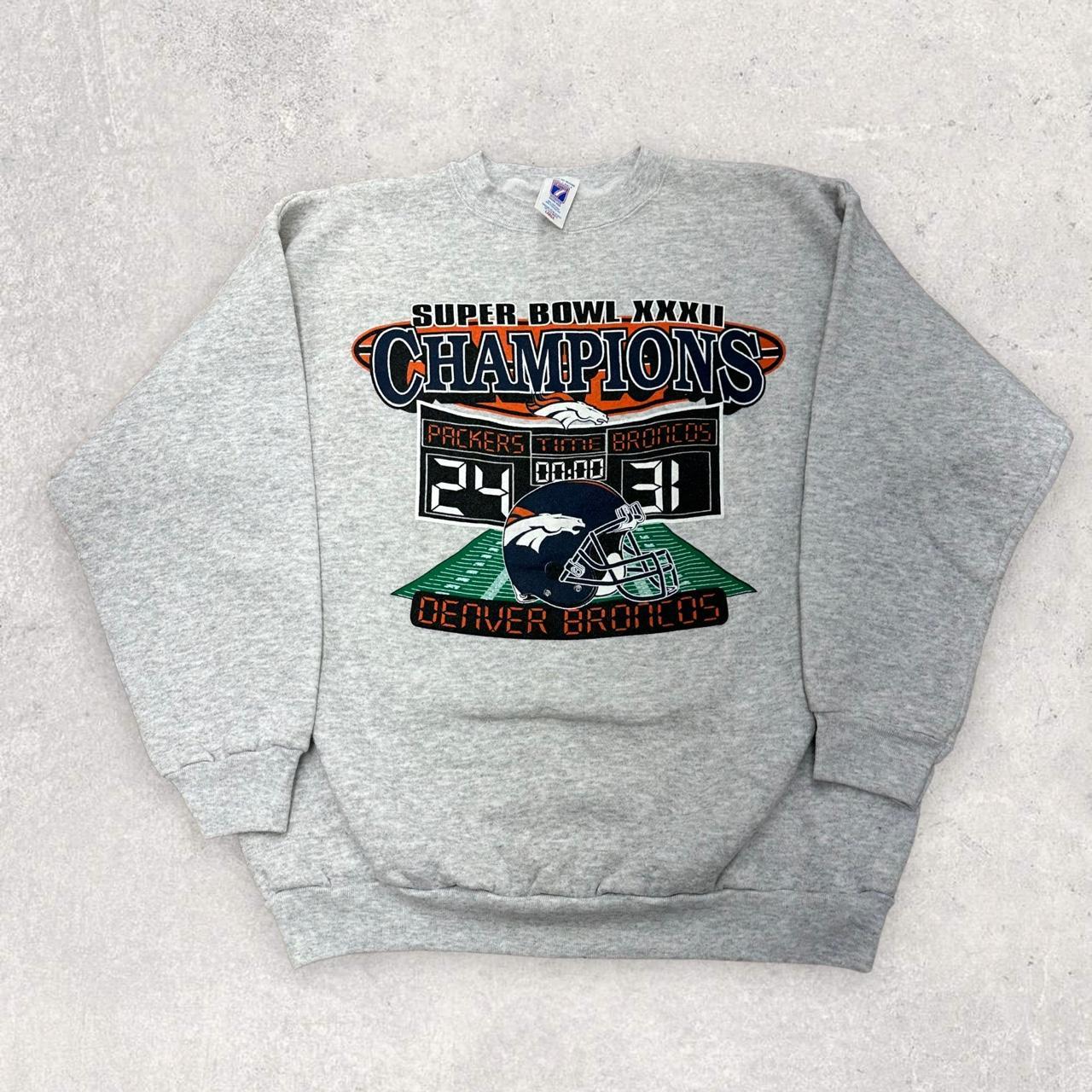 L) Vtg Denver Broncos Super Bowl 32 Champs Crewneck