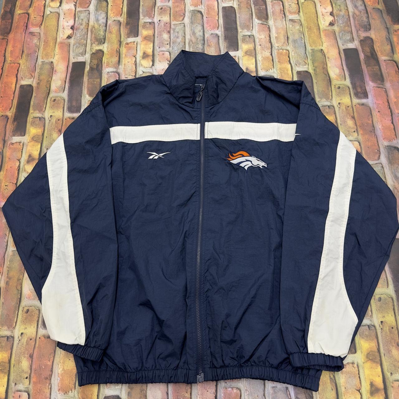 Denver Broncos Vintage Jacket Brand:Reebok Size-XL - Depop