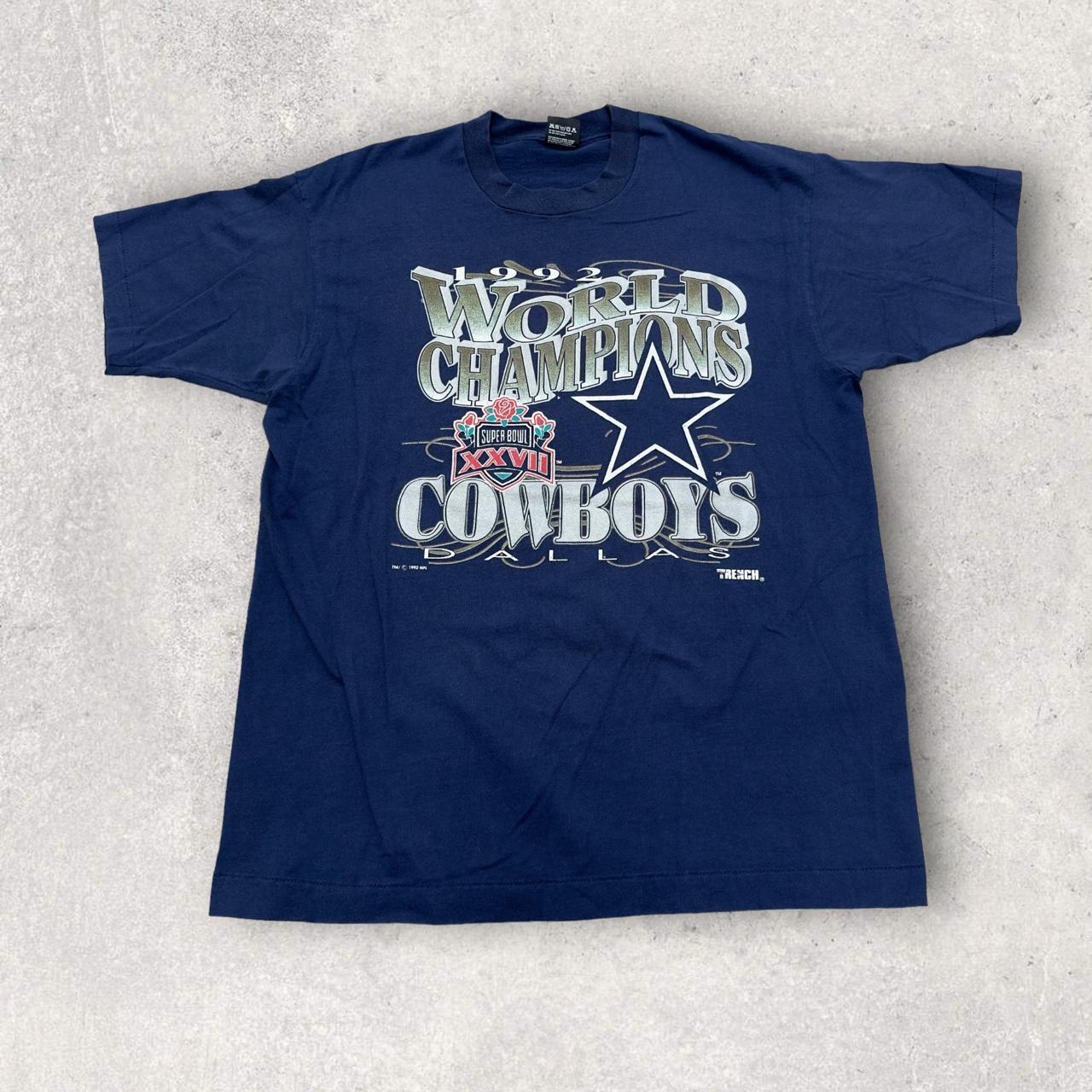 Vintage Dallas Cowboys World Champions Shirt XL Blue - Depop