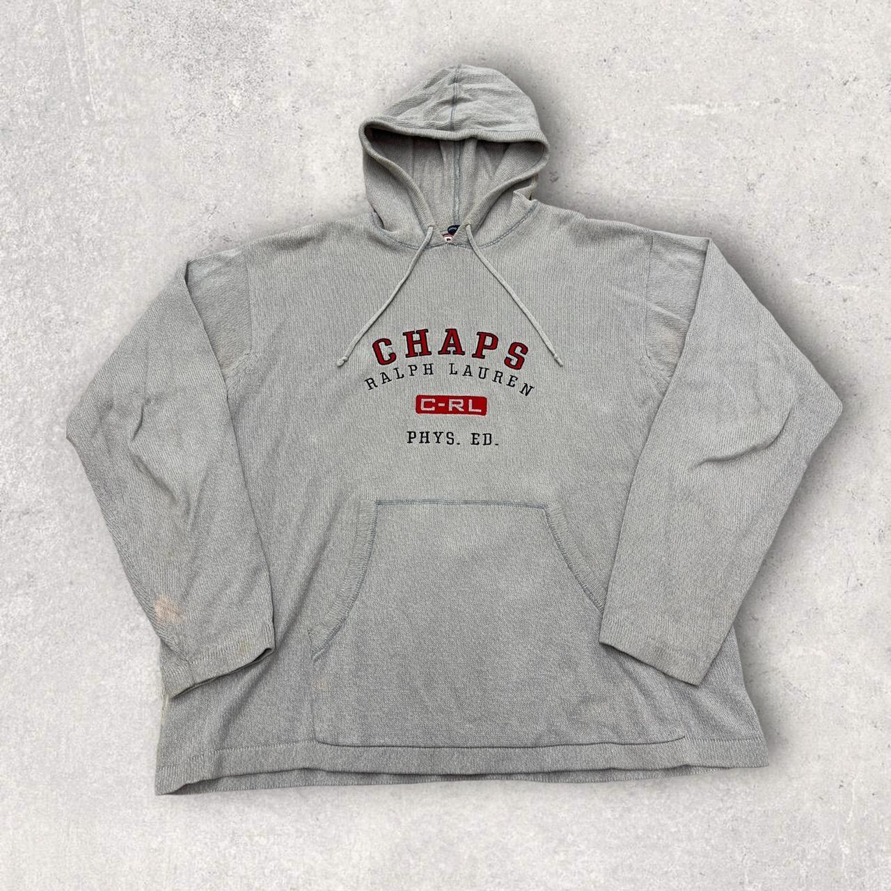 Vintage Chaps Ralph Lauren hooded shirt in grey.