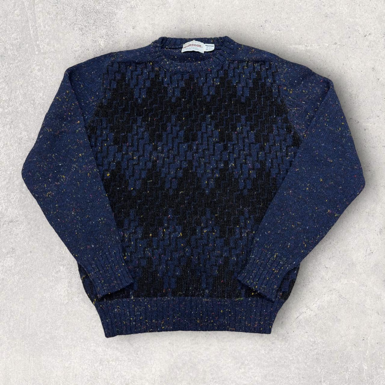 Men's Navy and Black Jumper | Depop