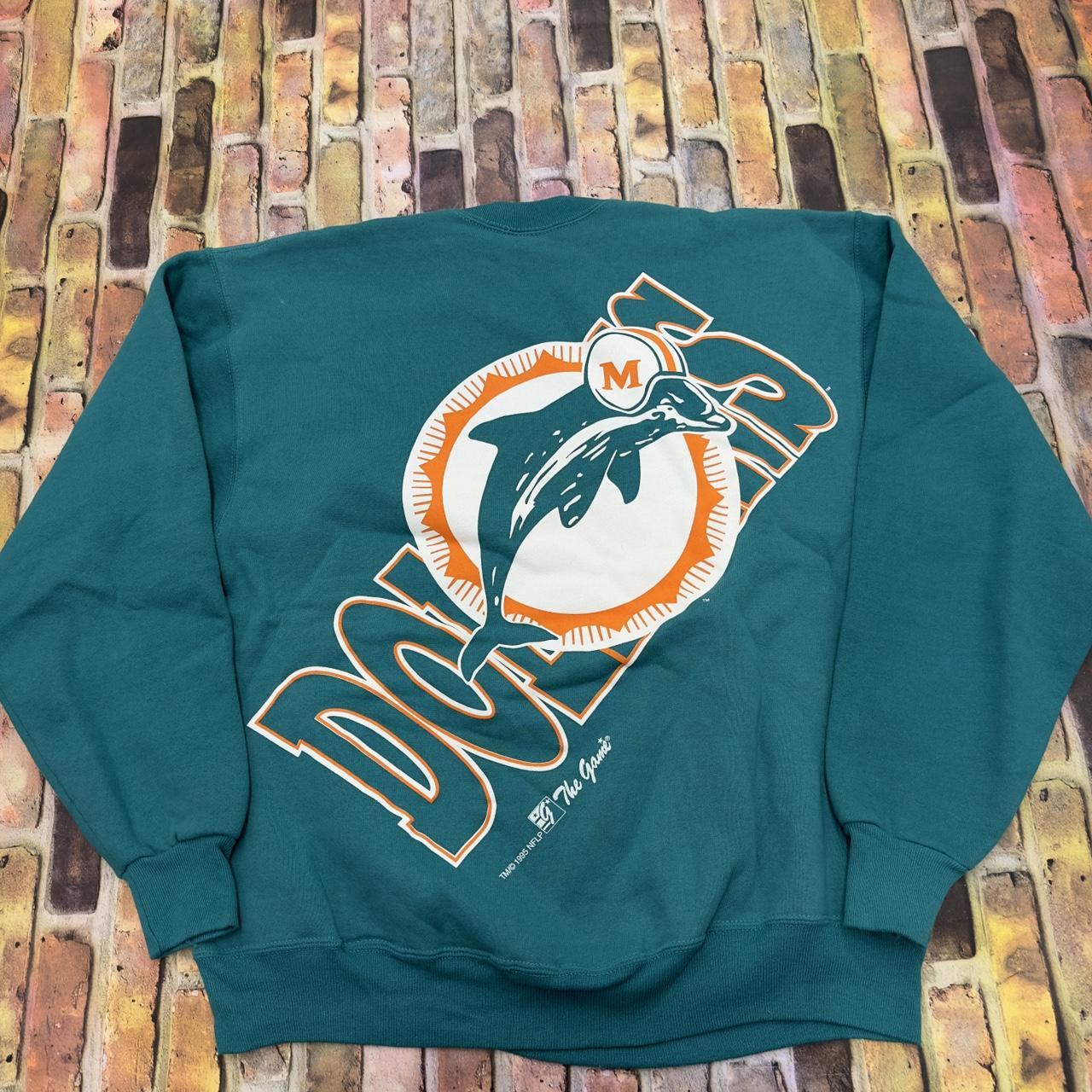 Vintage 1995 Miami Dolphins Sweatshirt Size - Depop