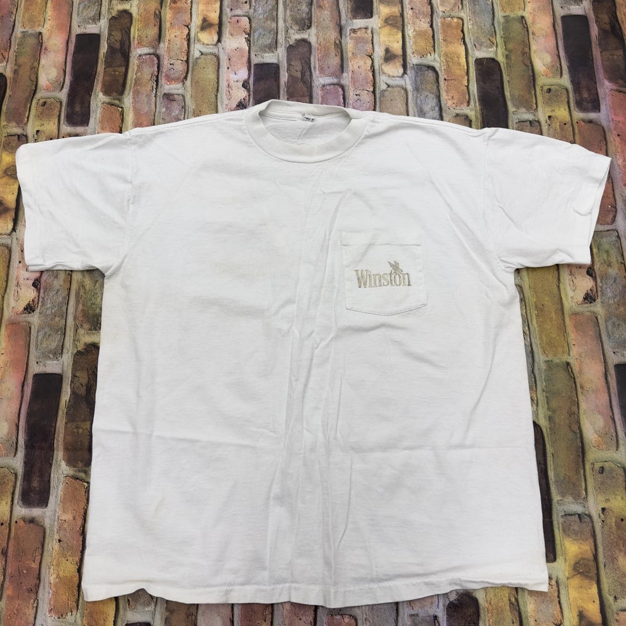 Vintage Winston tee in white. From the 80s. Mens XL.... - Depop