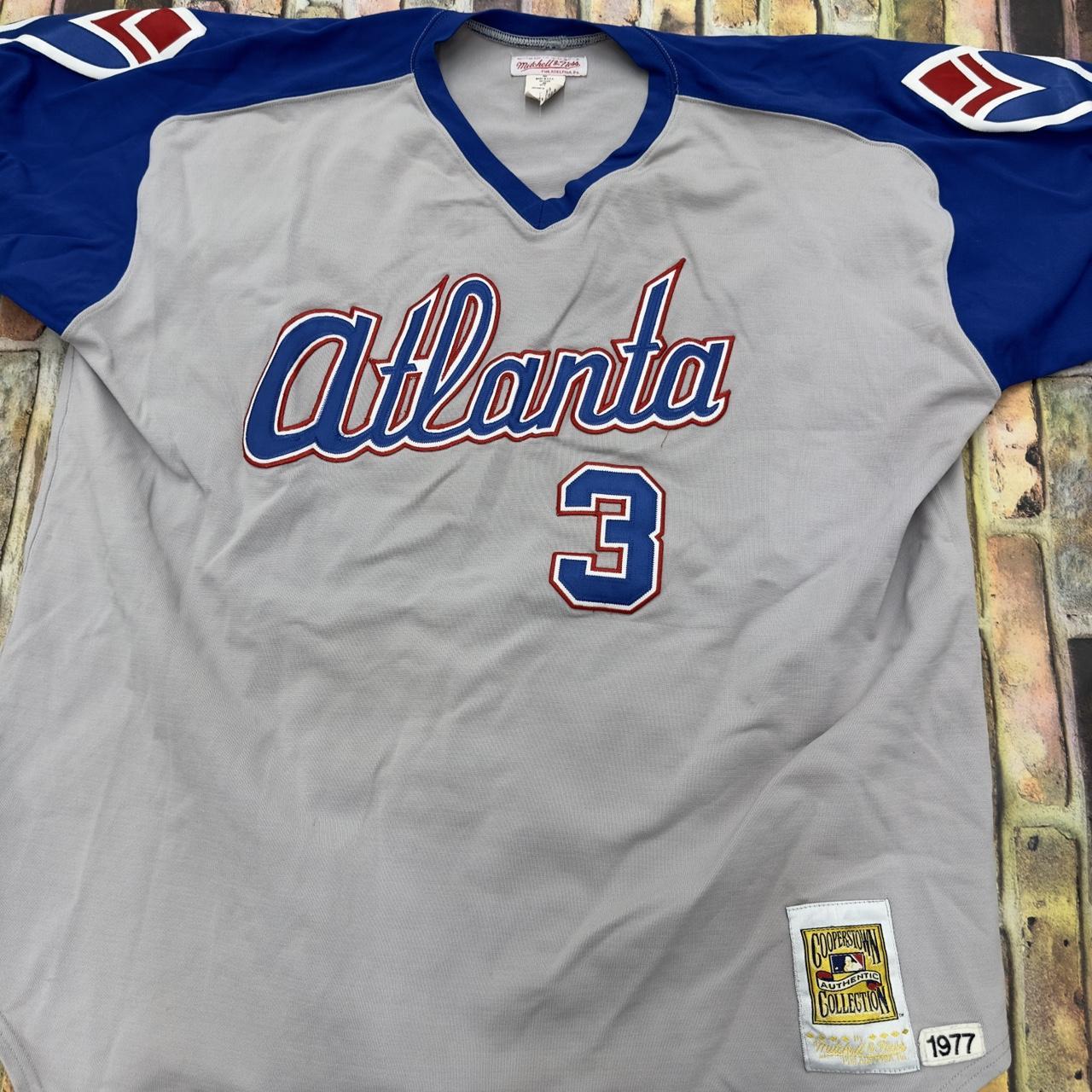 Size small Retro Throwback Braves Jersey Mitchell & - Depop