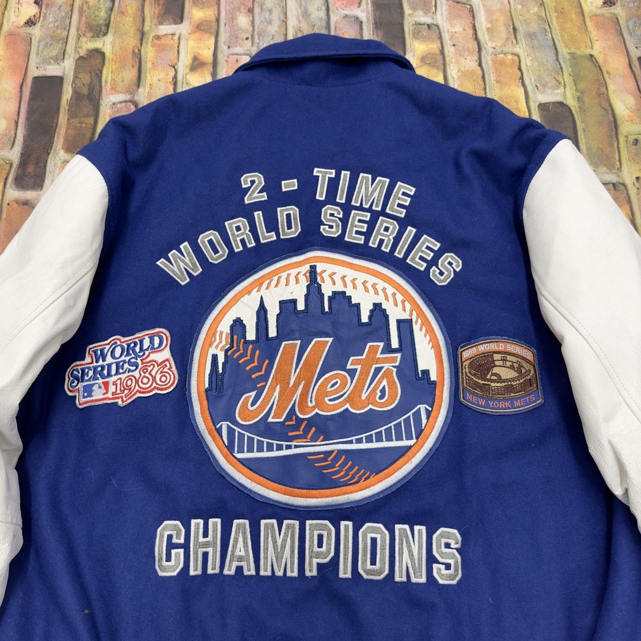 New York Mets 2-Time 1969 1986 World Series Jacket Genuine XL Blue New  W/Tags