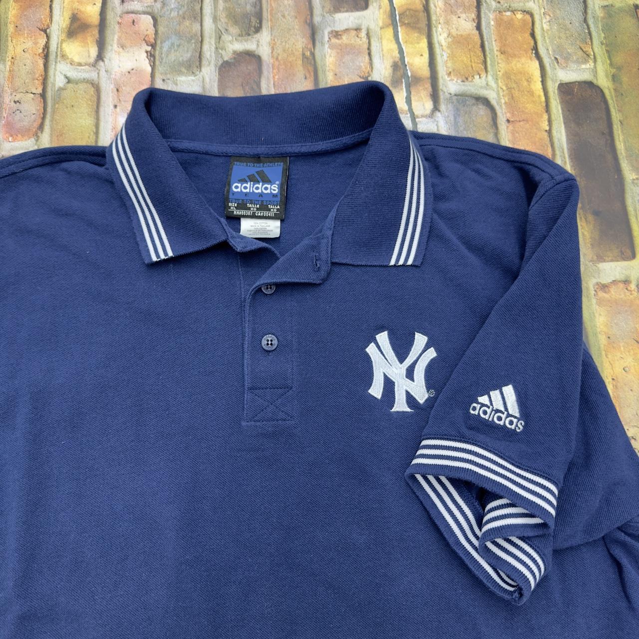 Vintage Adidas Yankees collared jersey Super - Depop