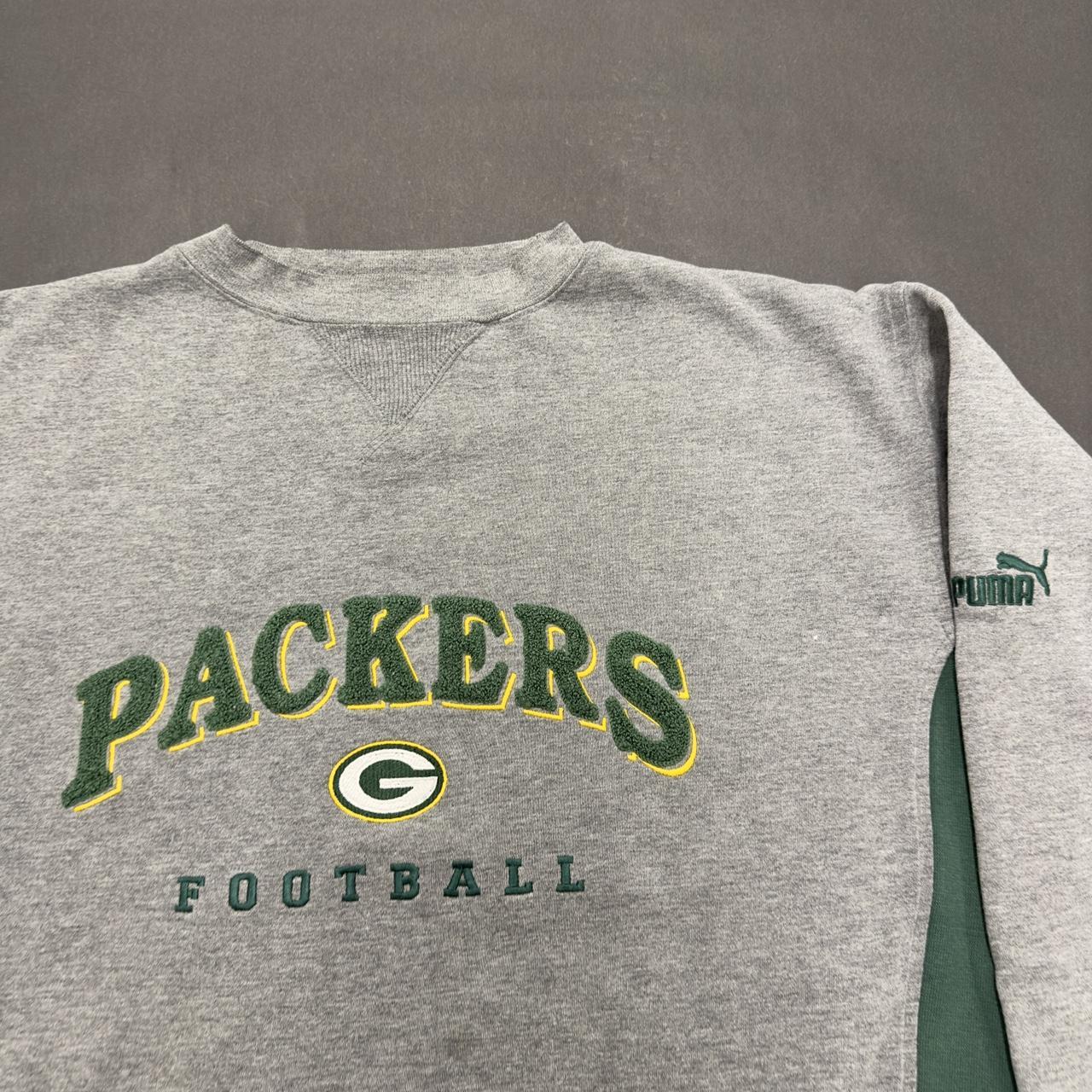 Vintage Packers Sweatshirt Grey Cotton Crewneck Puma - Depop