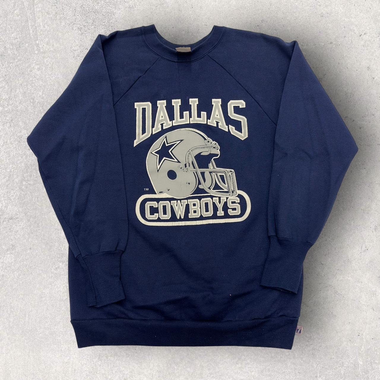 Vintage Logo 7 Dallas Cowboys sweatshirt in navy.... - Depop