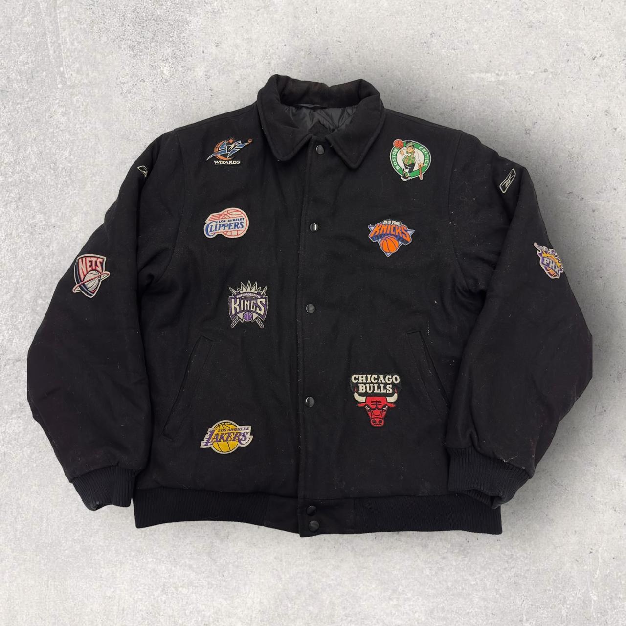 Vintage Reebok NBA jacket in black. Y2K early 2000s.... - Depop