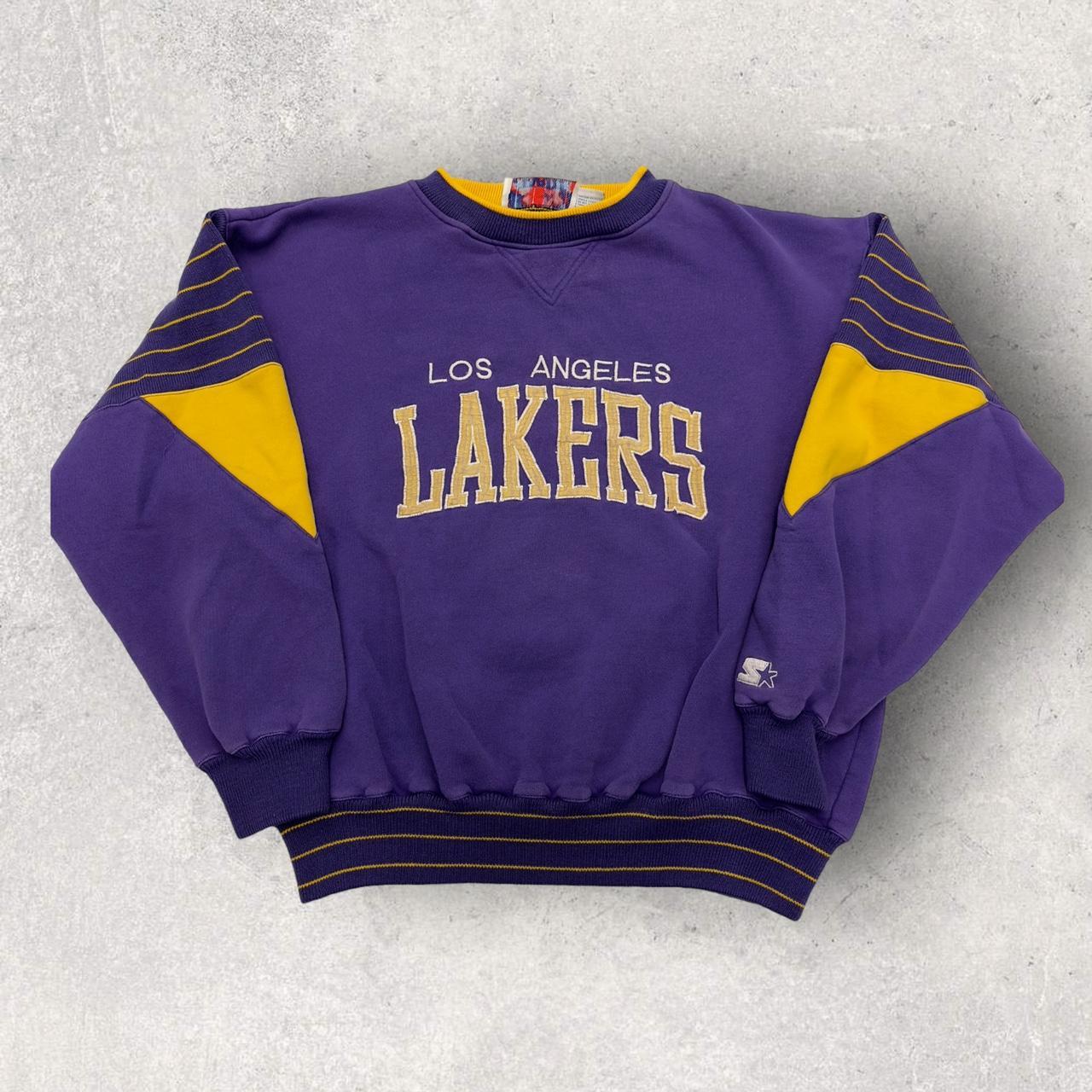 Vintage Starter Los Angeles Lakers sweatshirt in... - Depop