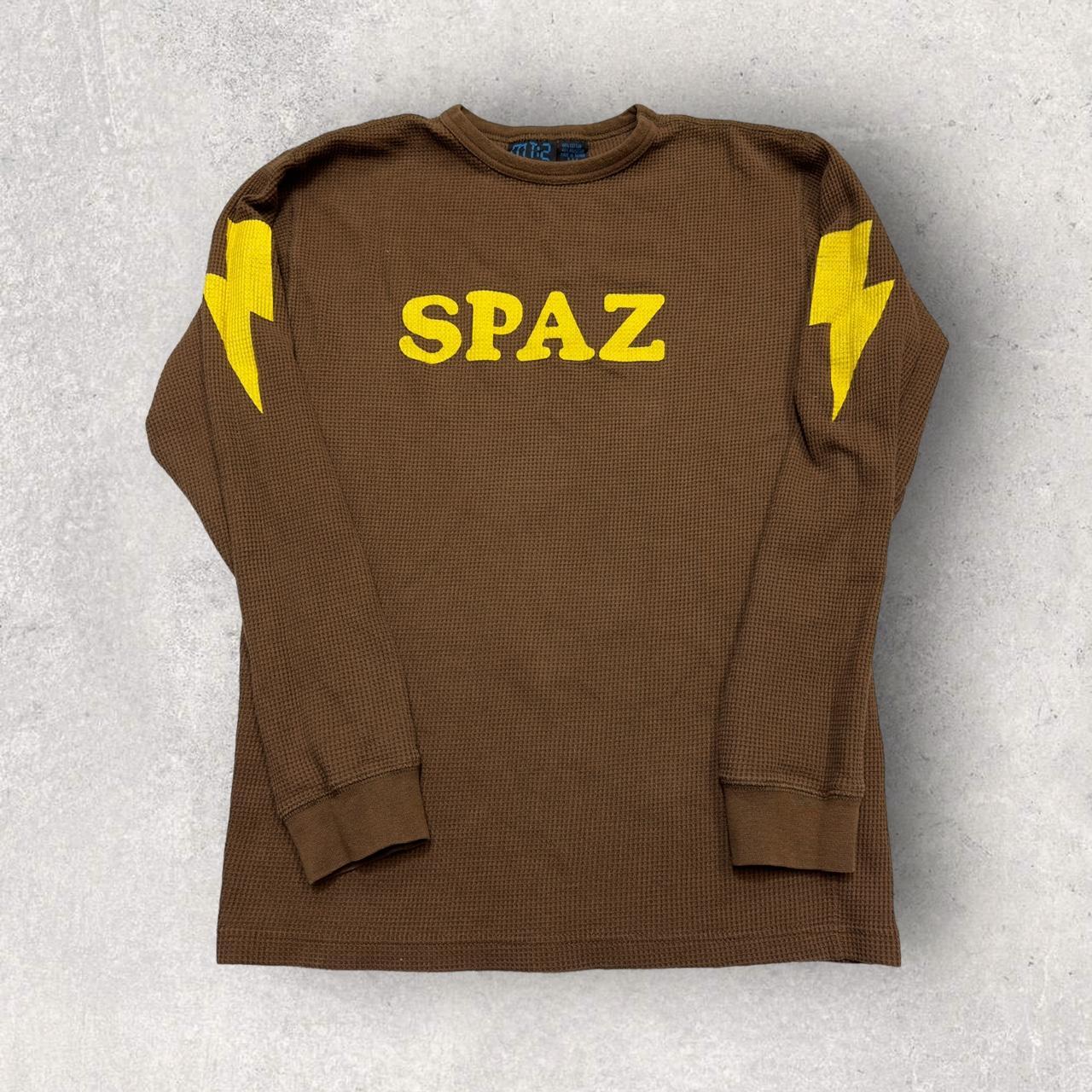 Vintage Spaz long sleeve waffle knit thermal shirt... - Depop