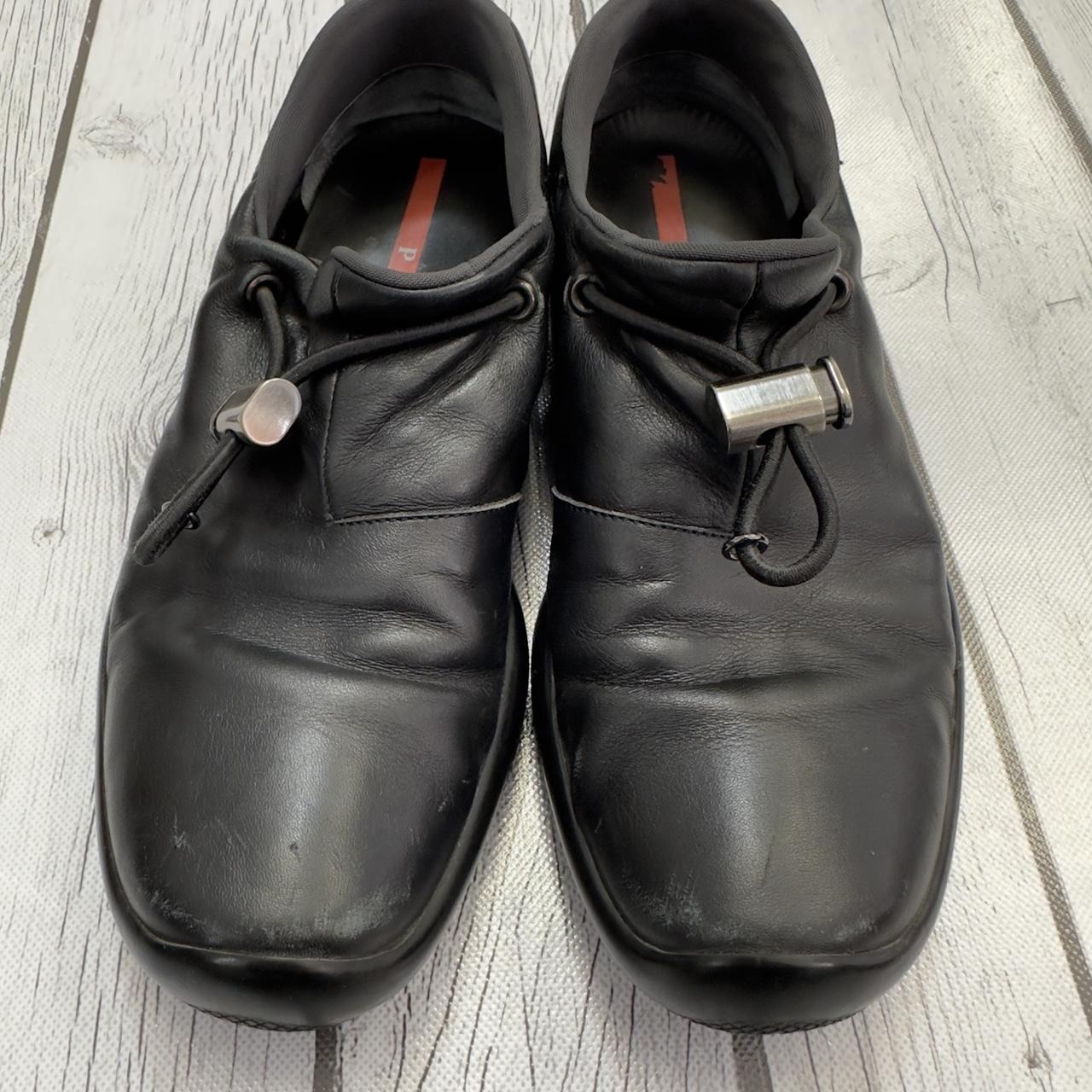 Vintage Prada slip on leather sneakers in black. Y2K...