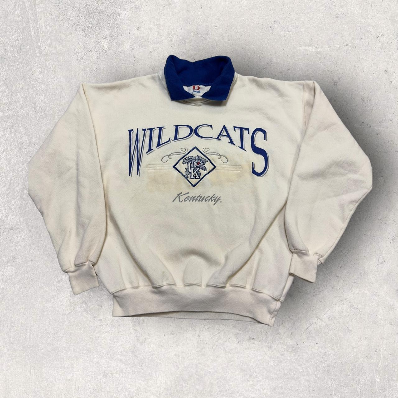 Vintage Kentucky Wildcats sweatshirt in white. From Depop