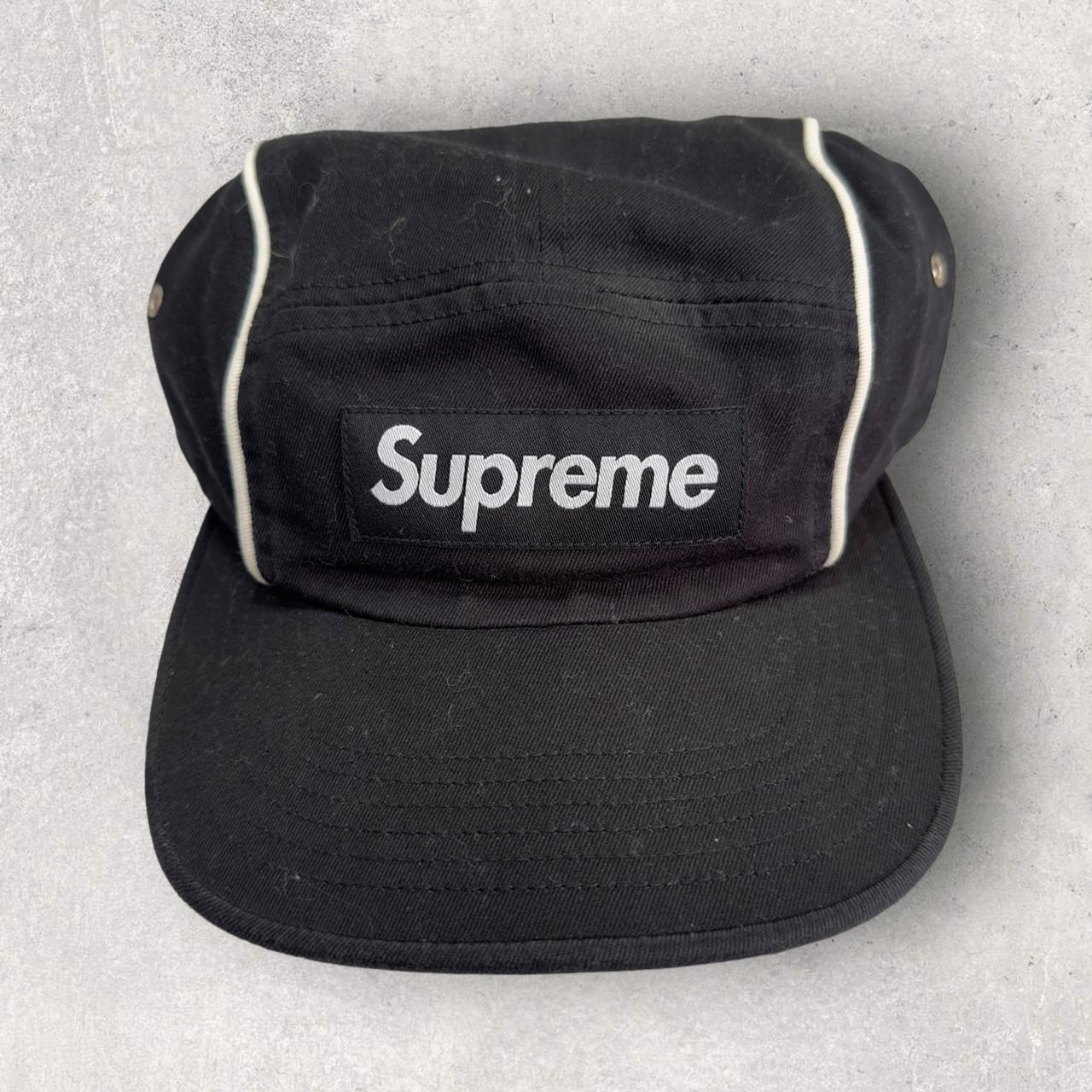 Supreme Piping Camp Cap in black. From FW 2018.... - Depop