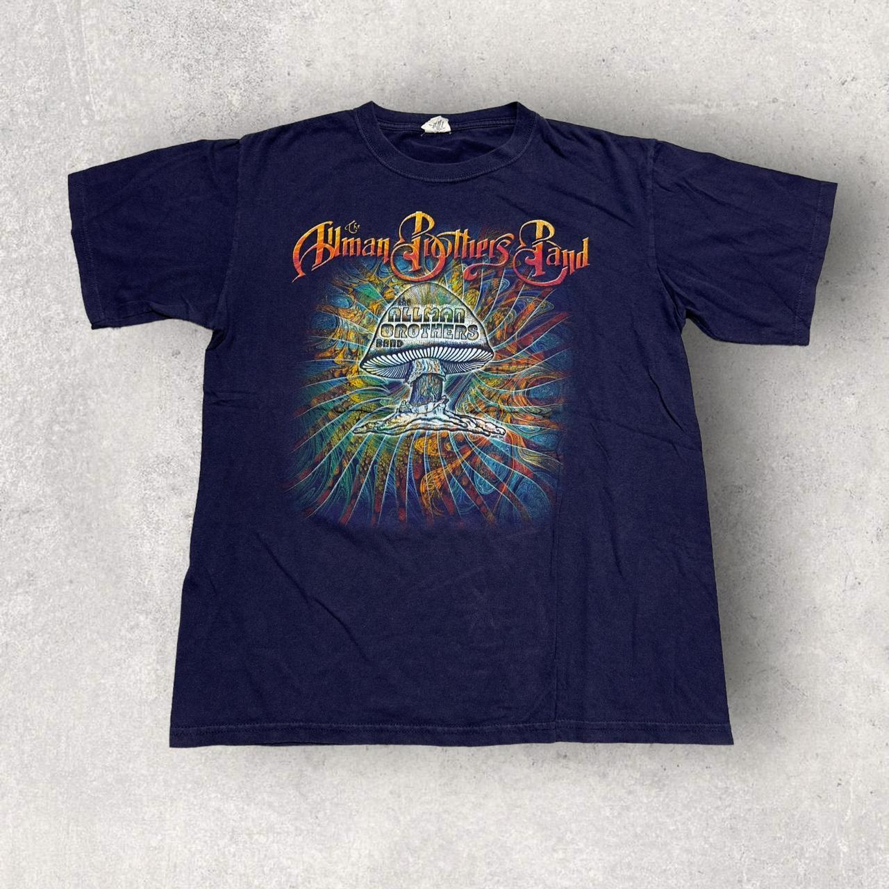 Vintage Allman Brothers Band Tee In Navy From The Depop