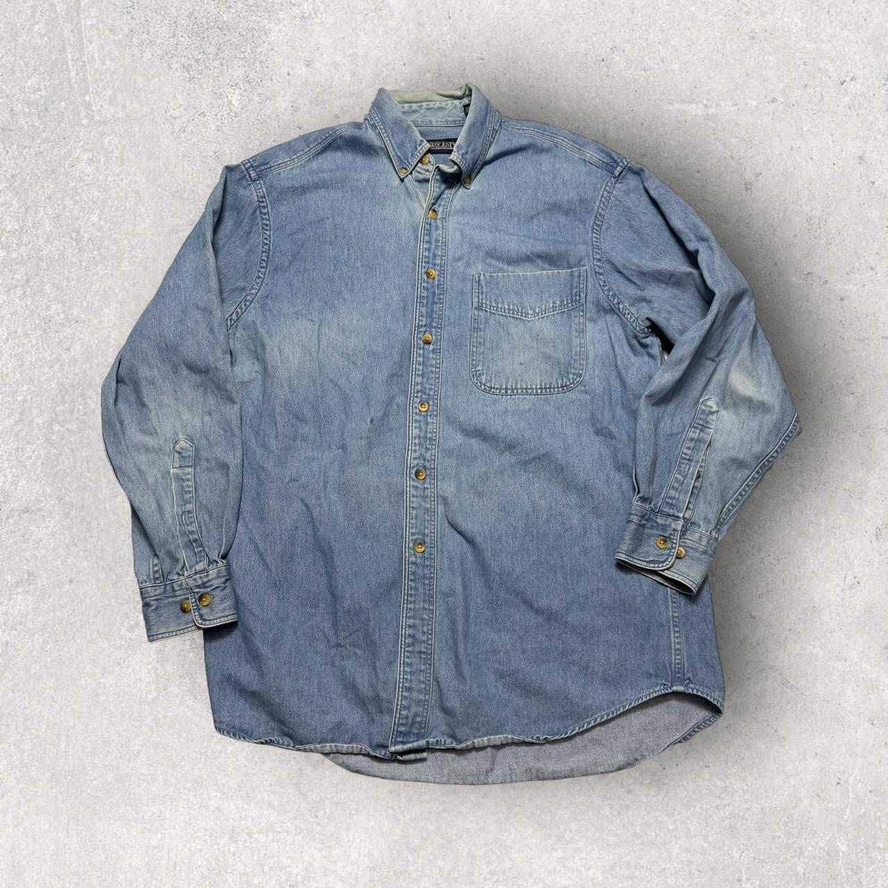 Fashion lands end mens denim shirt