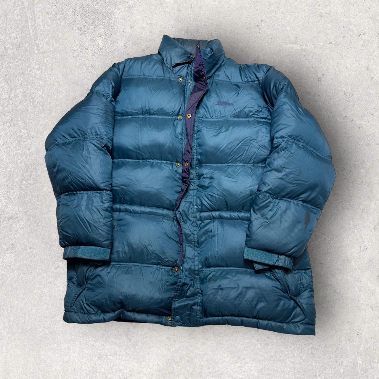 Vintage LL Bean puffer jacket in teal. From the 90s. Depop