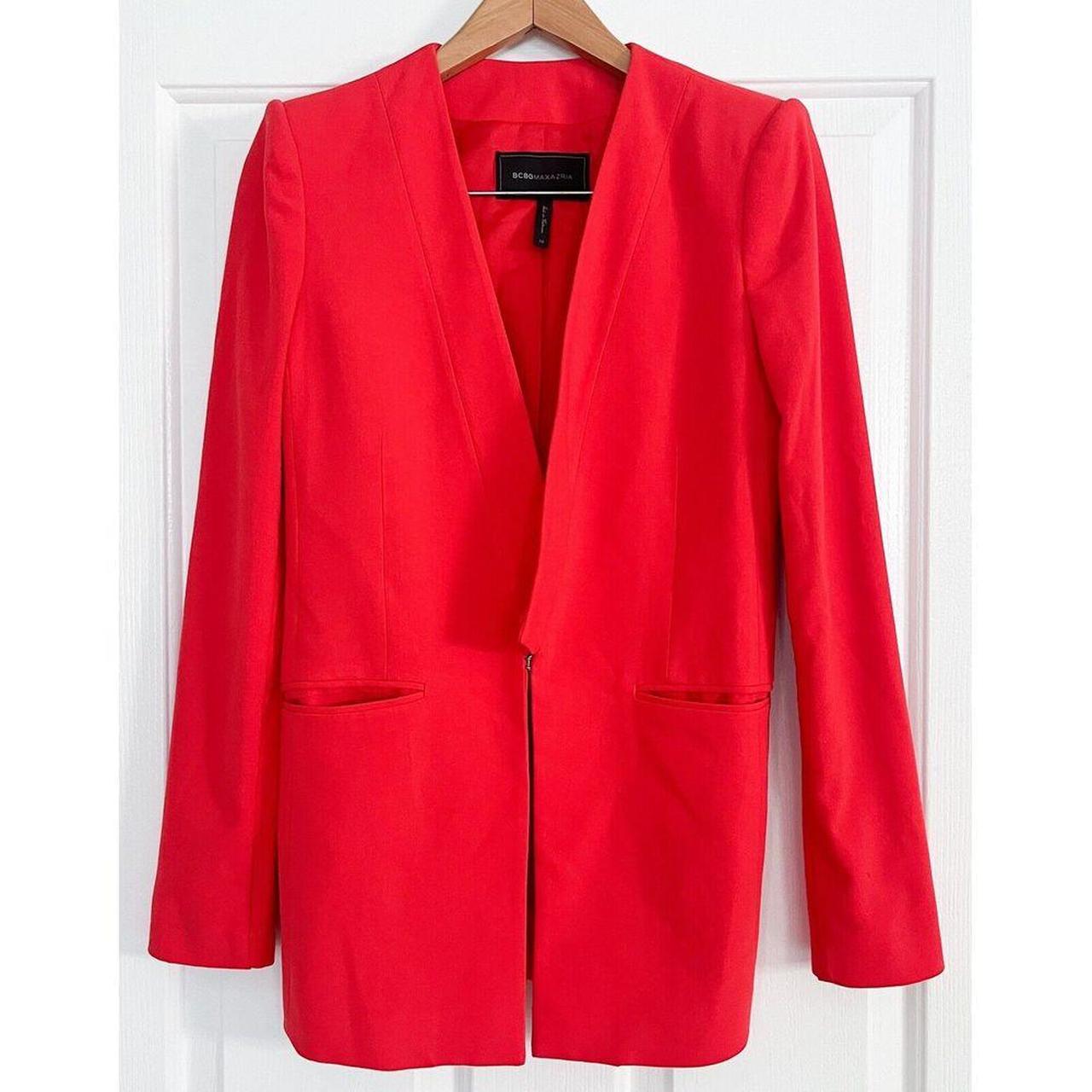 BCBG MAX AZRIA Blazer Jacket Coat Red Orange. Depop