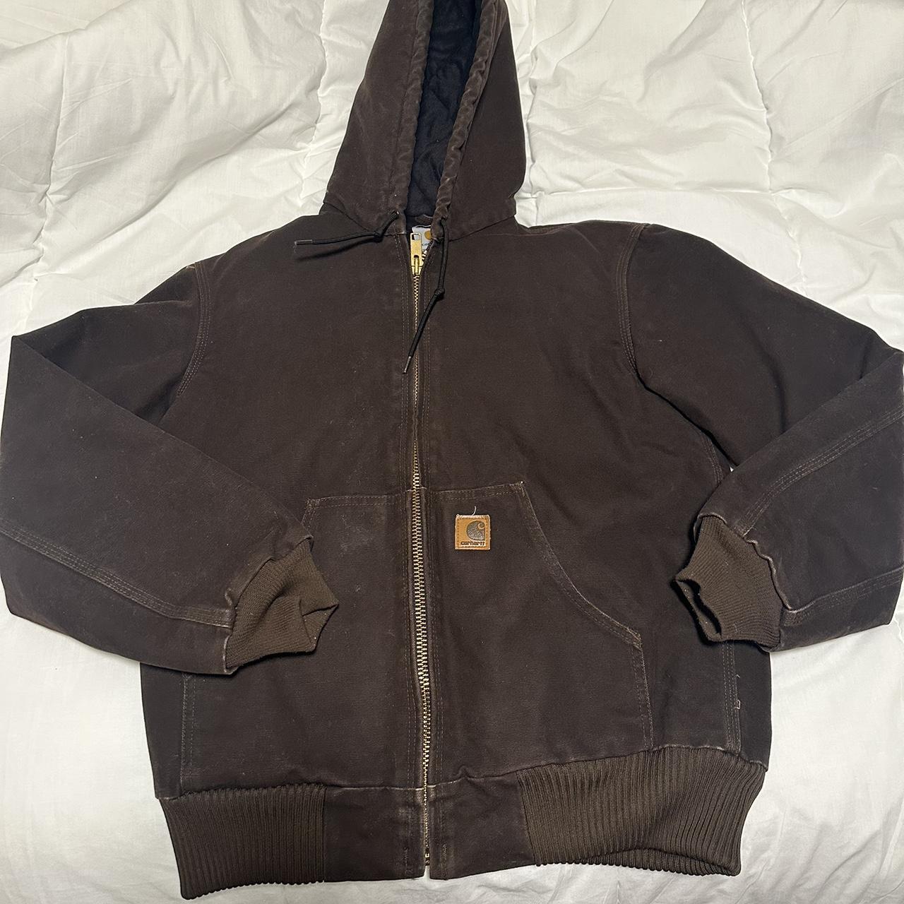 Carhartt Men's Brown and Black Jacket | Depop