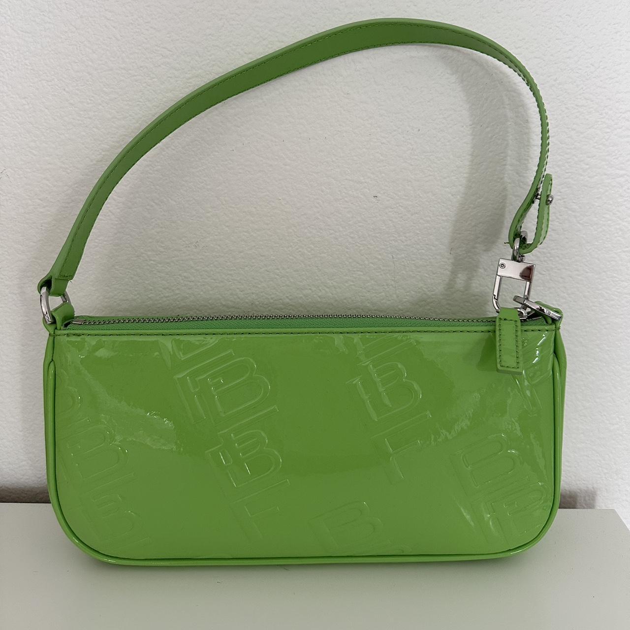 BY FAR rachel bag green logo embossed Like Depop