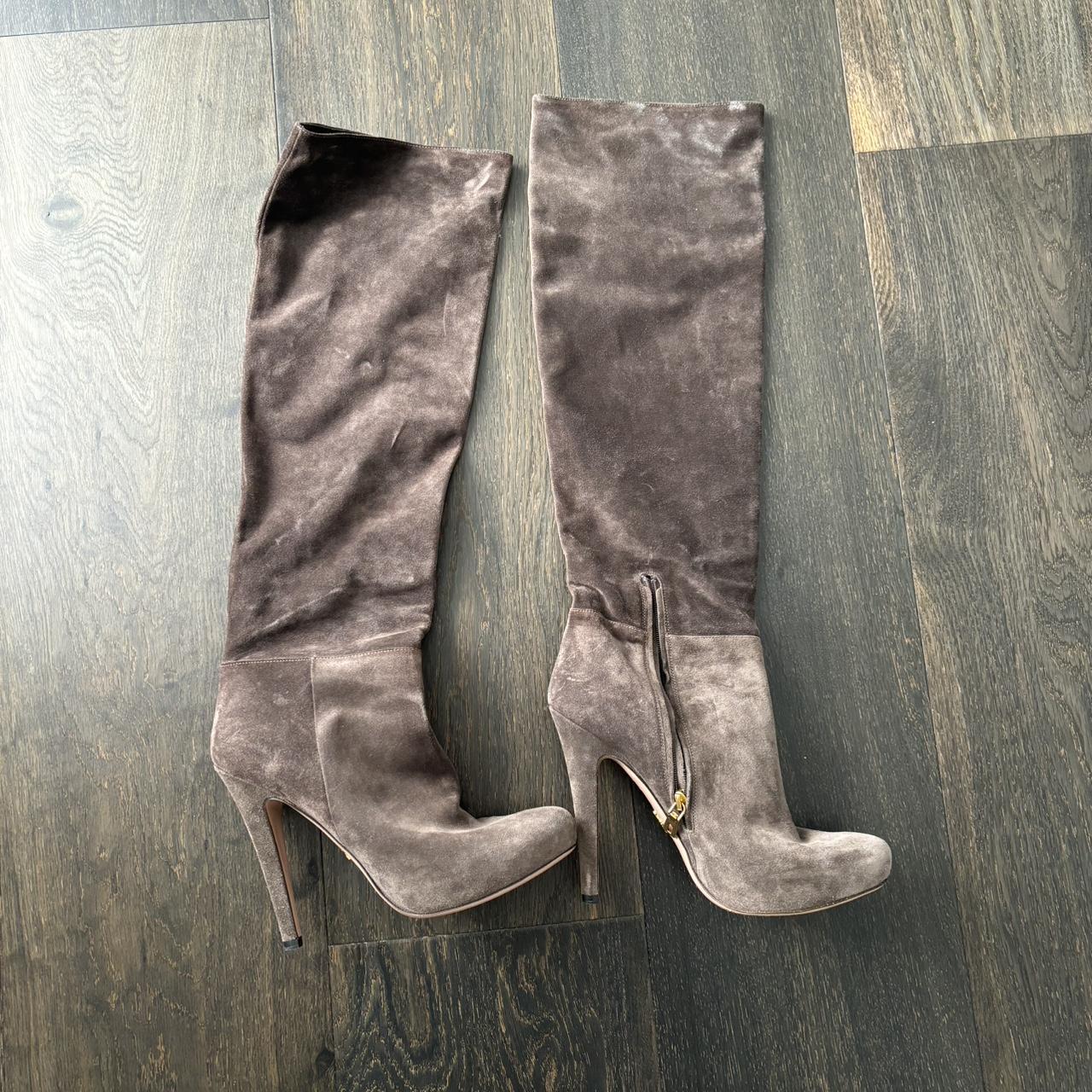 Prada brown suede boots best sale