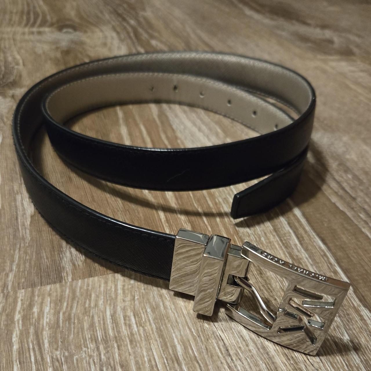 Used reversible black and silver Michael Kors belt Depop