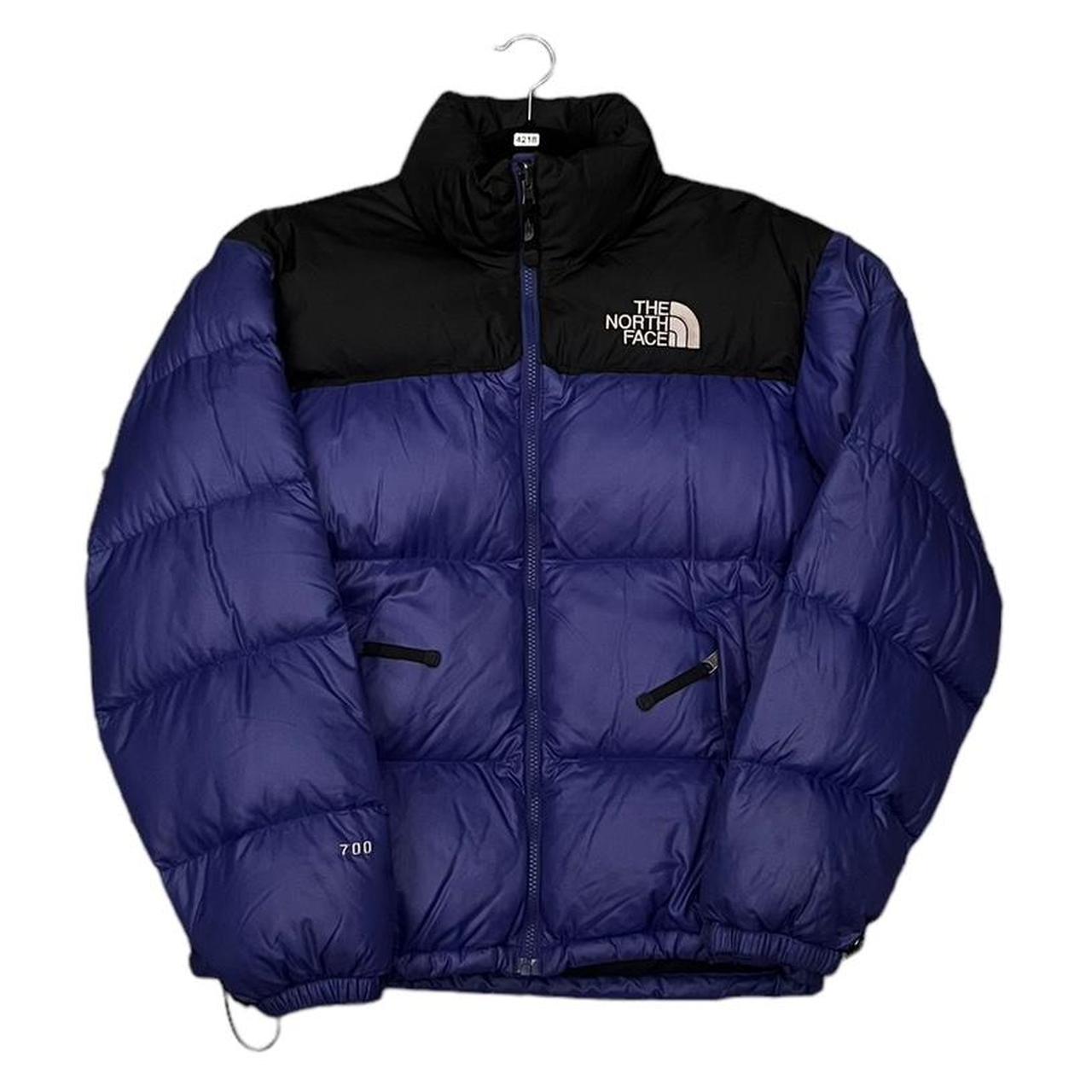 The north face 700 blue and black nuptse puffer... - Depop
