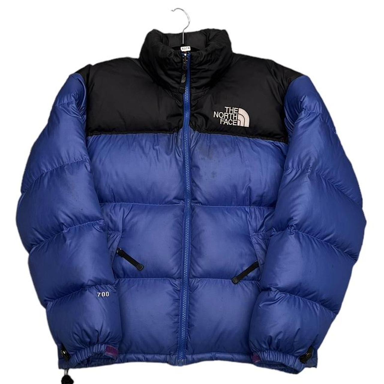 The north face 700 blue and black nuptse puffer... - Depop