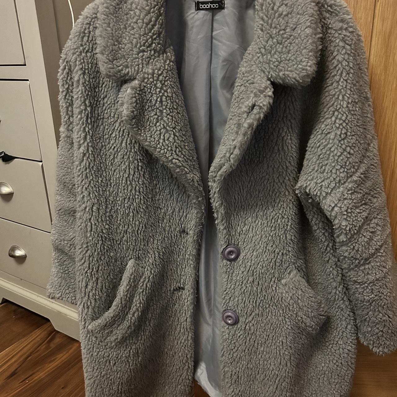 Grey teddy bear coat with pockets teddybearcoat UK