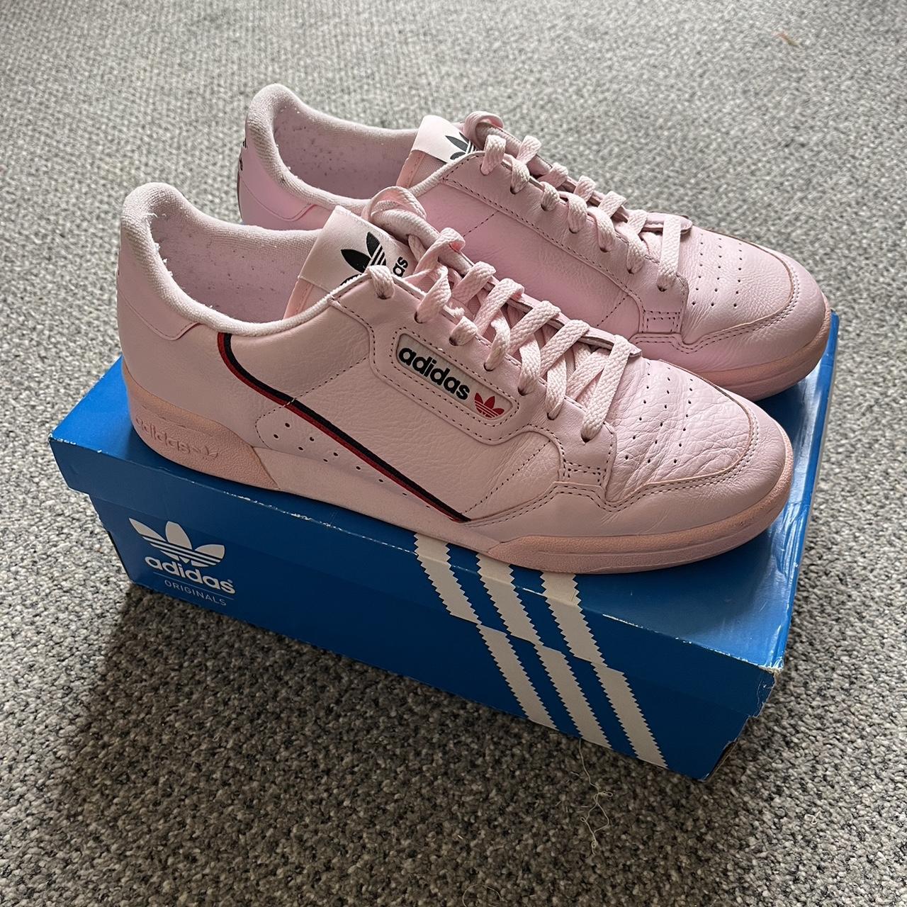 Pink Adidas Continental 80s. Used but upper is. Depop