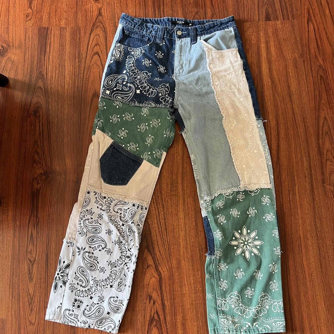Jaded London Bandana patch jeans. Patches are light | Depop