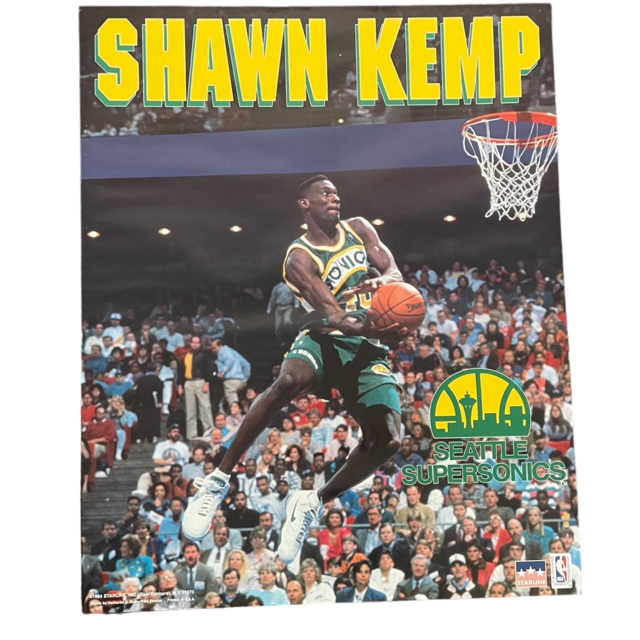 Vintage 1994 Shawn Kemp Seattle Sonics 16 x 20... Depop