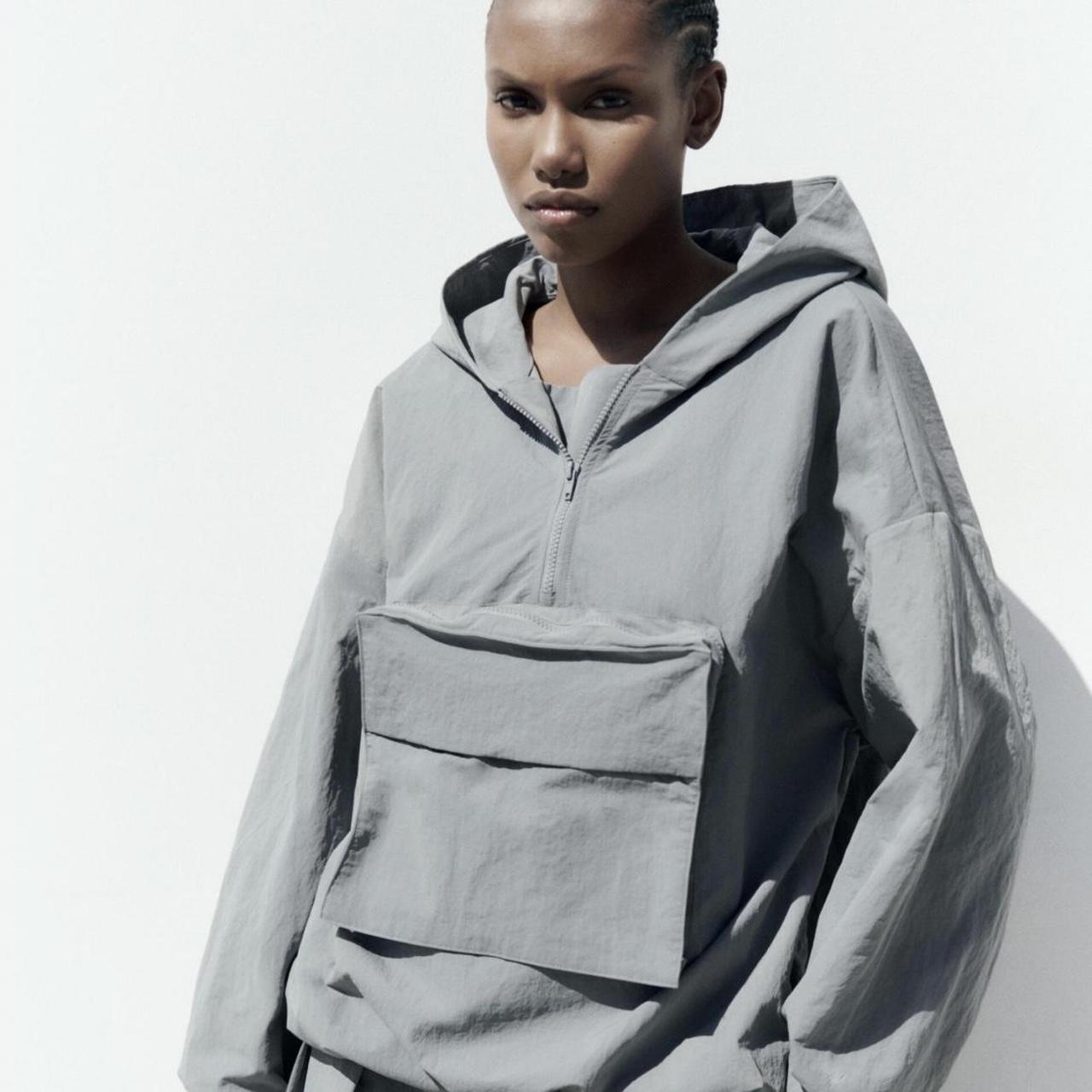 Zara pull over Hooded Quarter zip with Depop