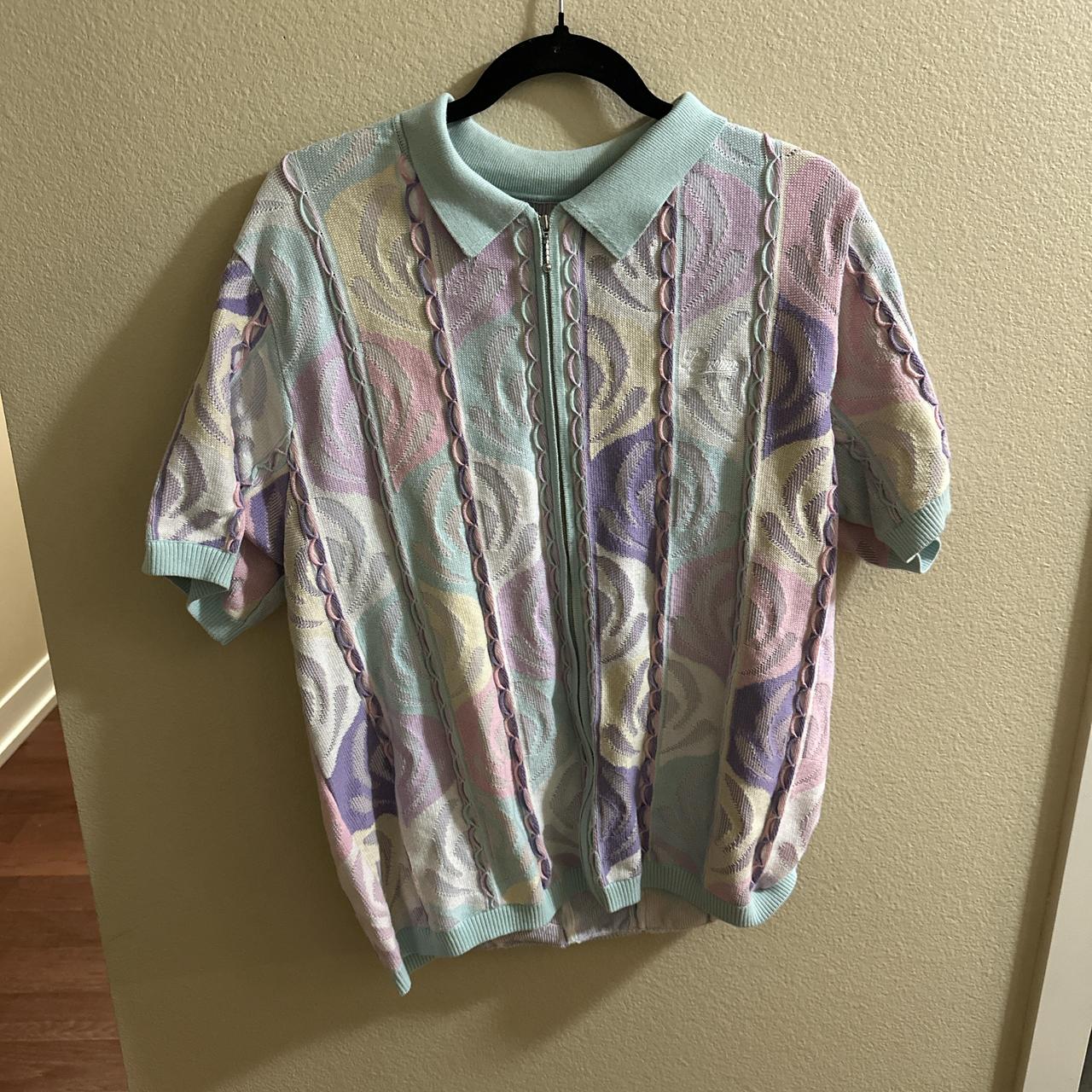 Supreme SS22 “Abstract Textured Zip Up Polo” Pastel...