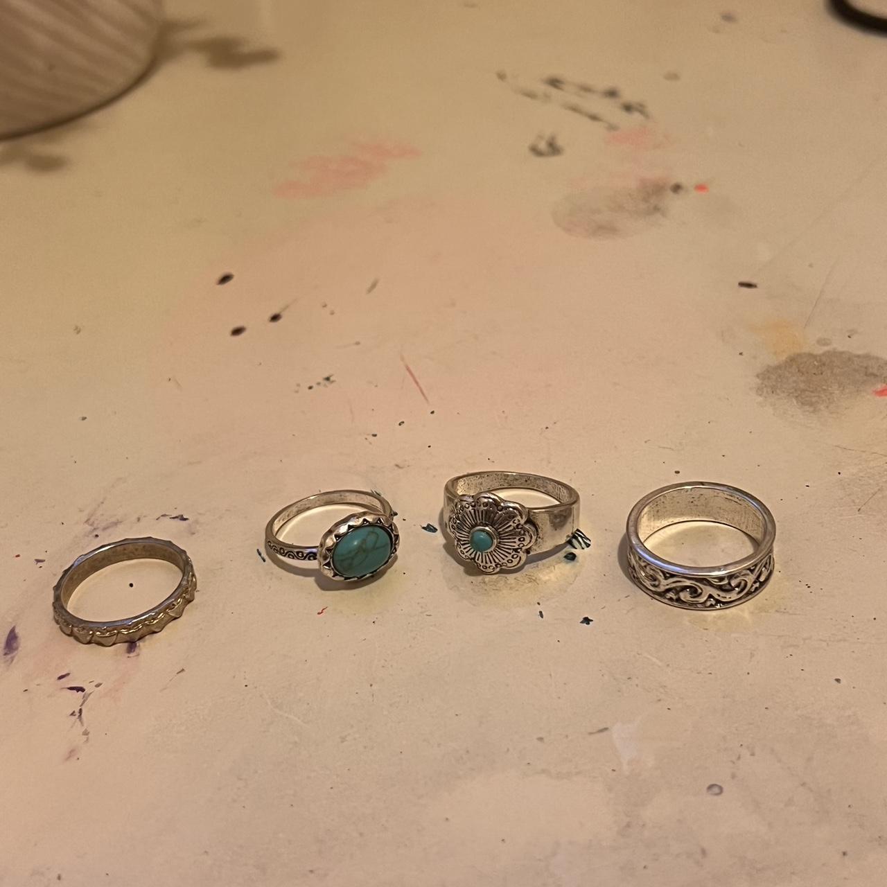 Women's Ring - Silver – Silver ring bundle! 4 uni… - image 1