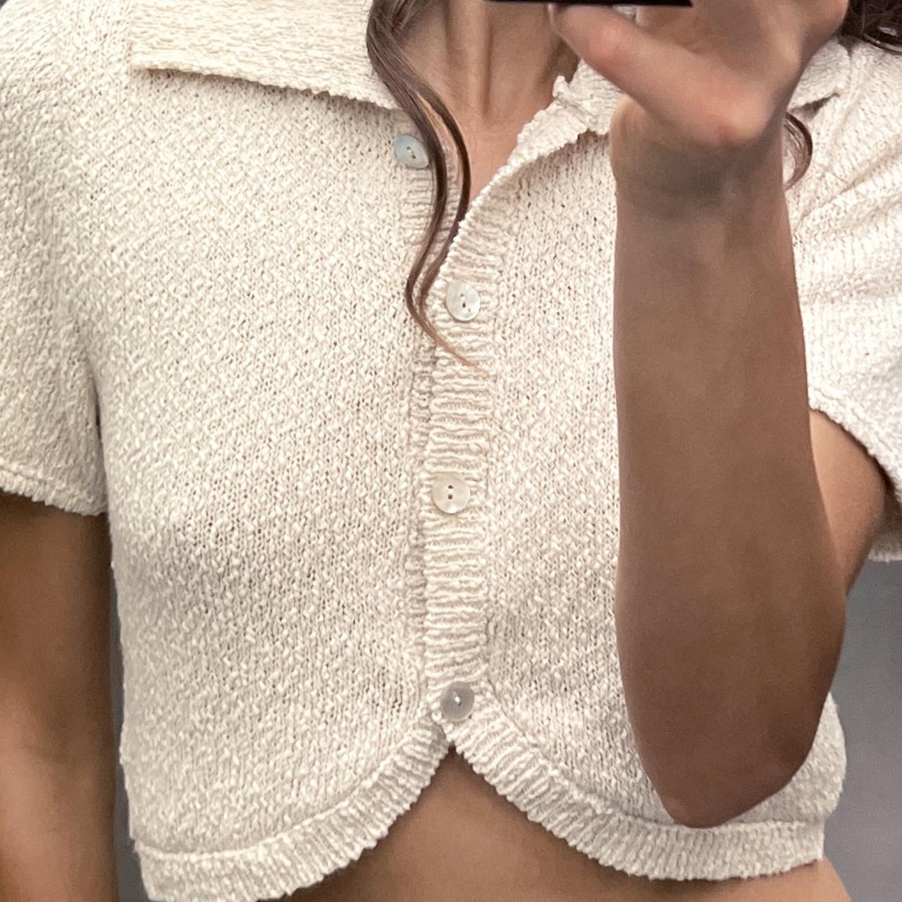 Zip Zara Cropped Knit Zara Knit Fuzzy Sweater Women's Mock Neck