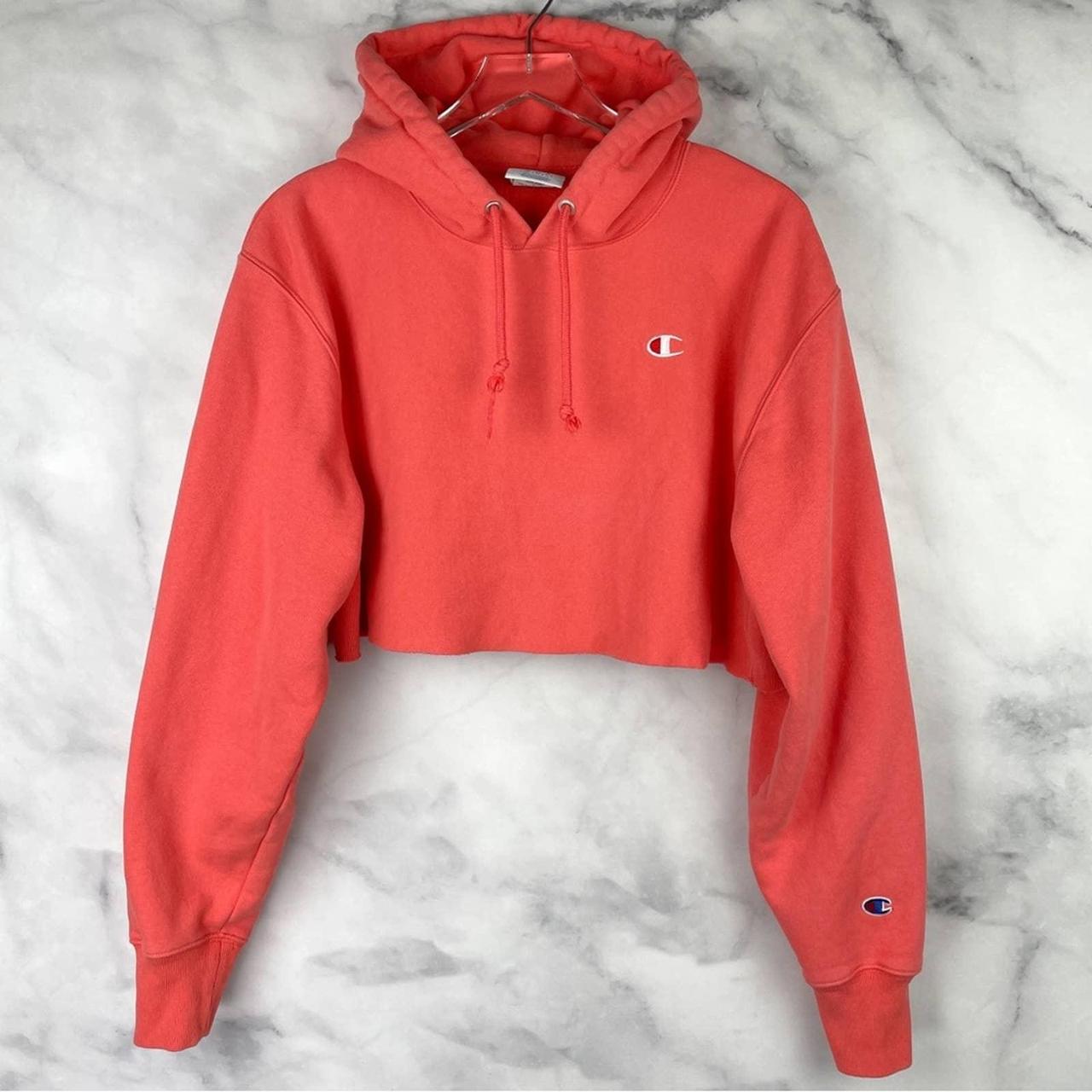 Champion reverse weave store red crop hoodie