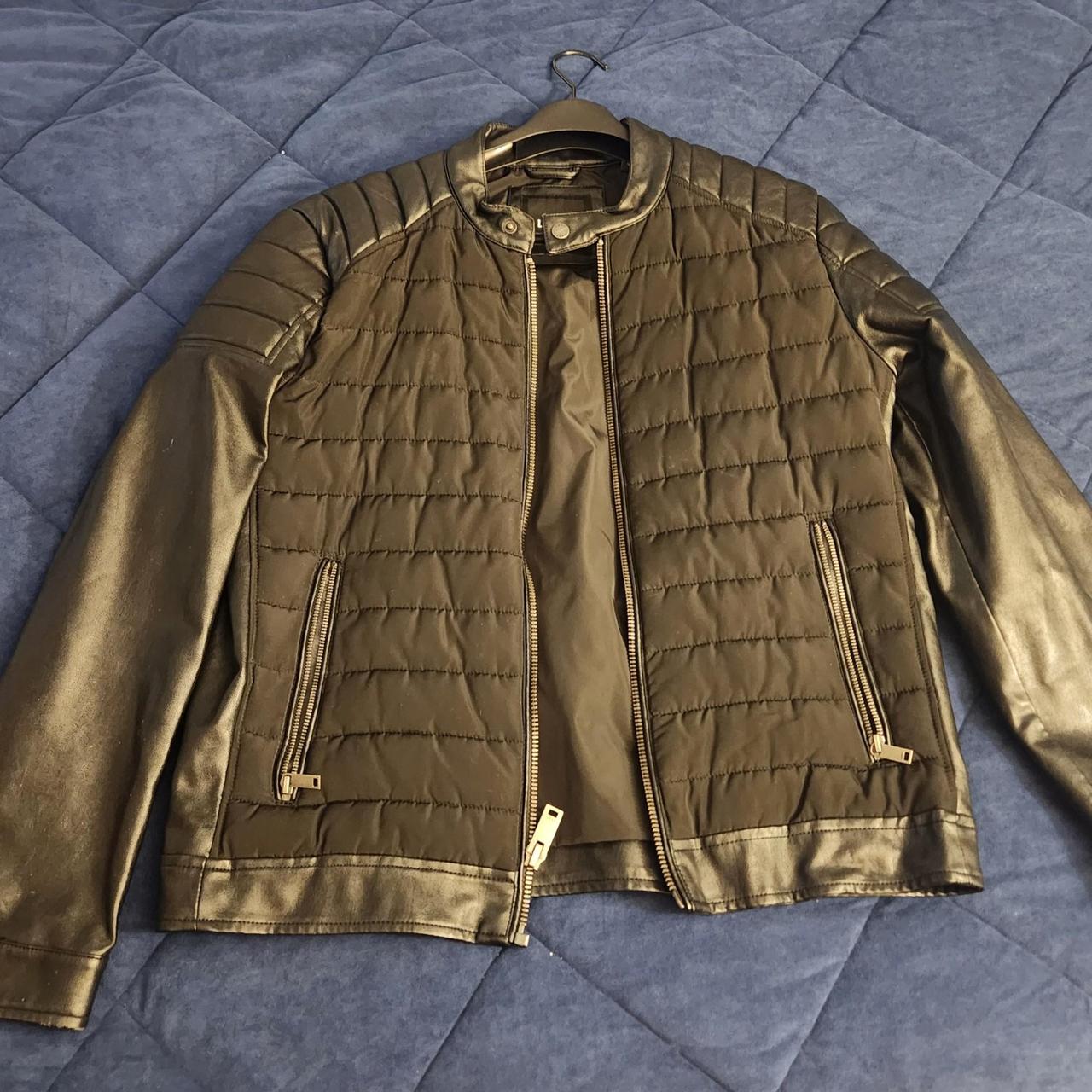 Diesel leather-jacket-mens - Depop