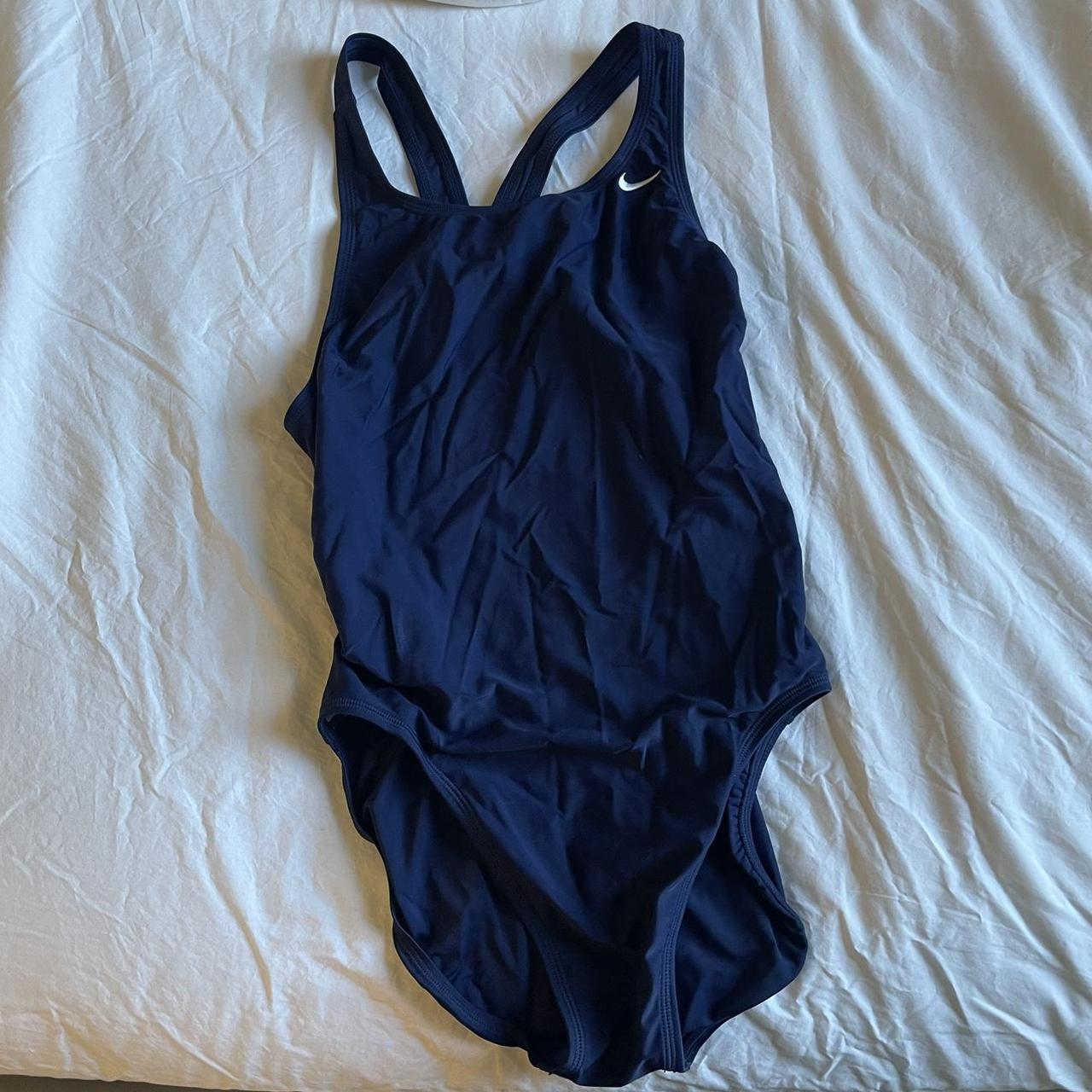 vintage nike one piece navy blue swim suit, could be... - Depop