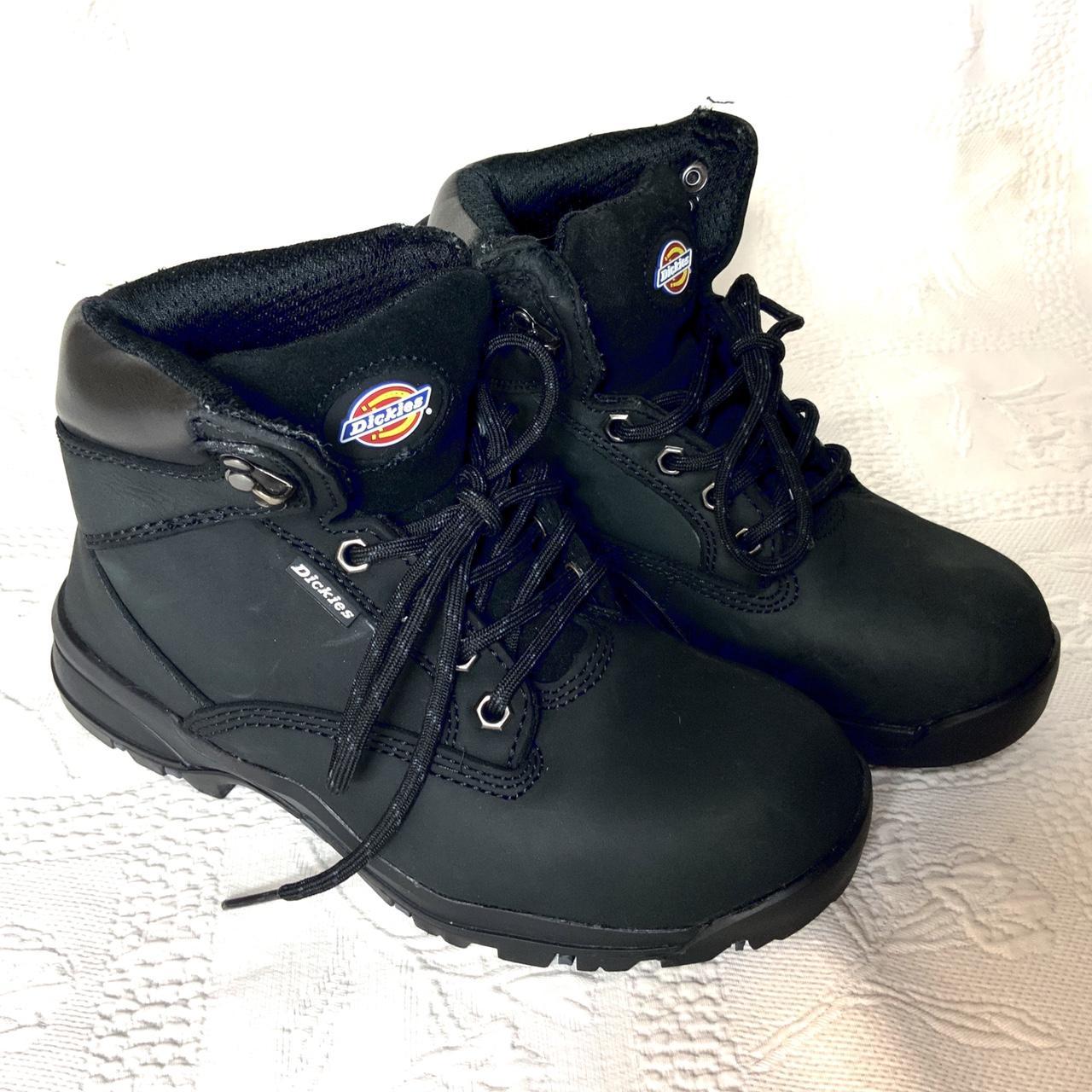 Dickies Black Cargo Boots Size Uk 4 Steel Cap Toe - Depop