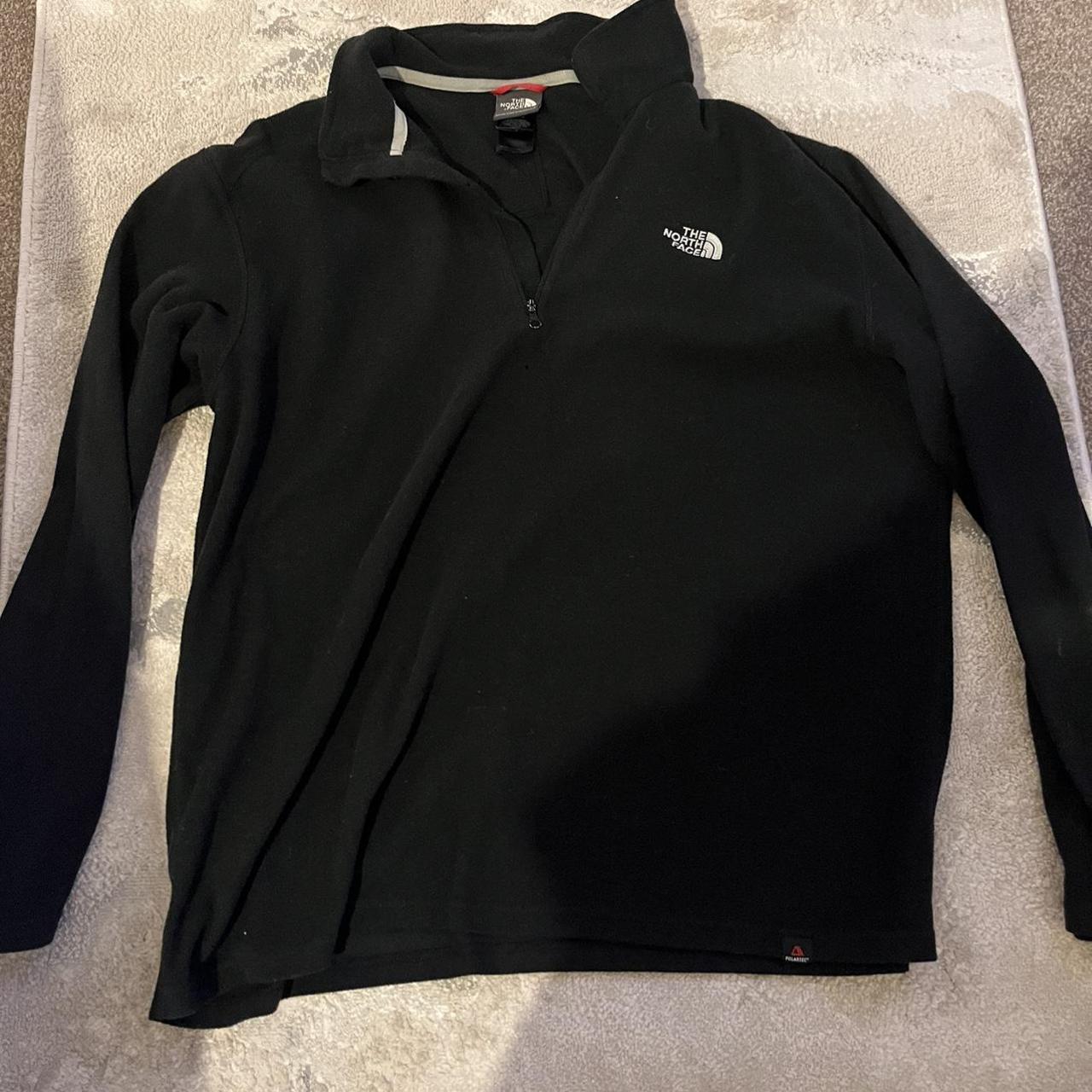 Mens black north face half zip fleece, boys XL but... - Depop