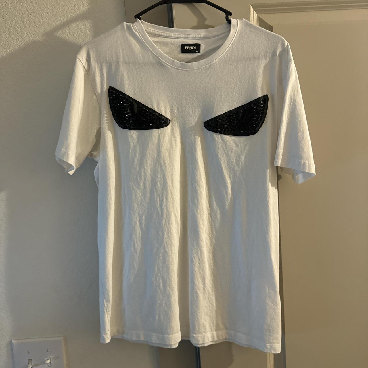 Fendi white t shirt eyes online