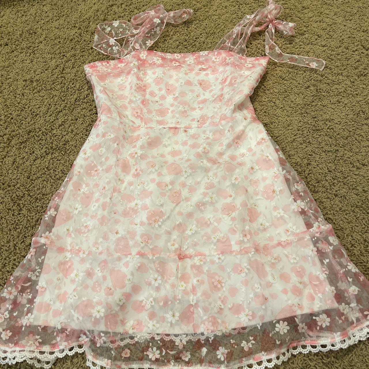 Pink Floral Amazon Dress Depop