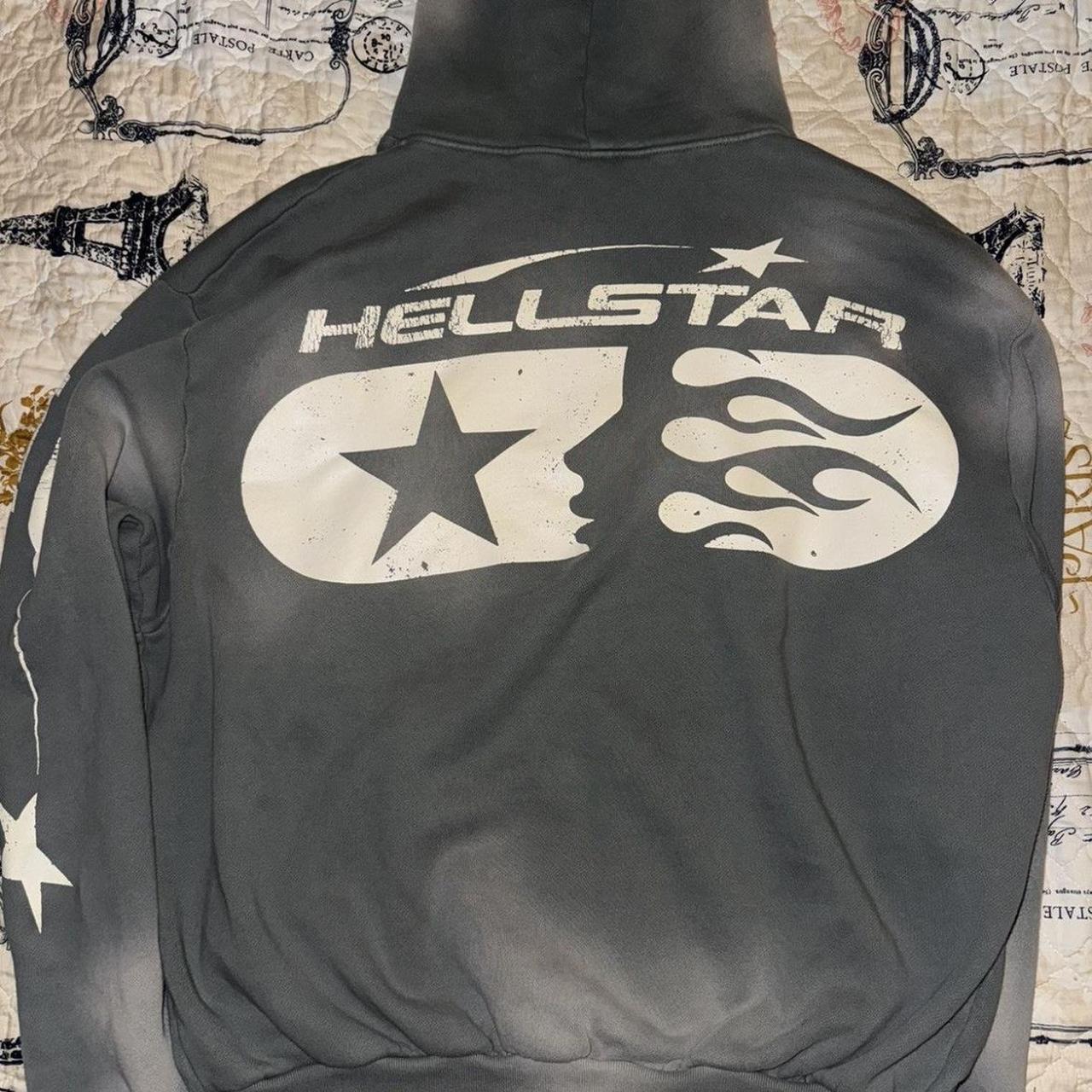 Hellstar studio gray zip up hoodie. Medium #hellstar | Depop