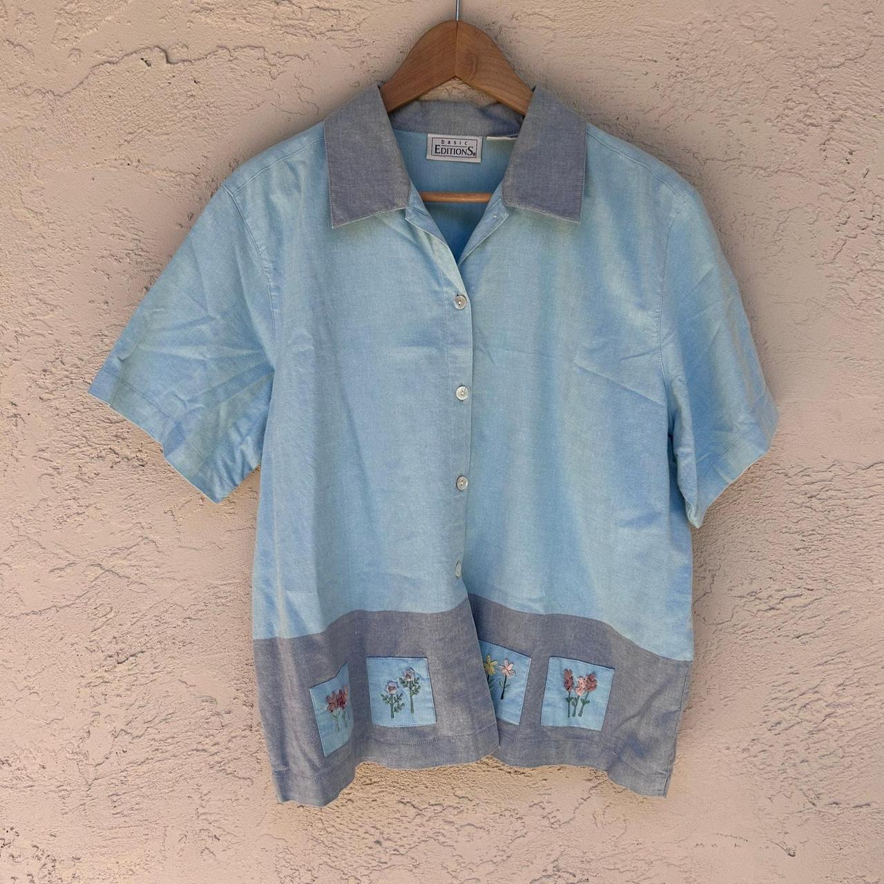 Basic Editions Women's Blouse - Blue - L – Charmi… - image 1