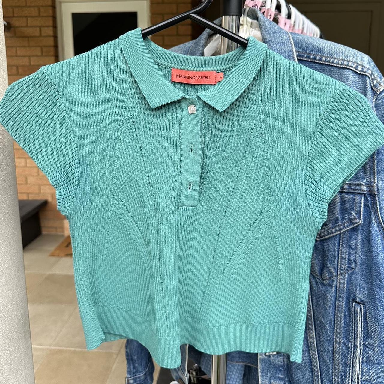 Manning Cartell cropped knit top with jewel button... - Depop