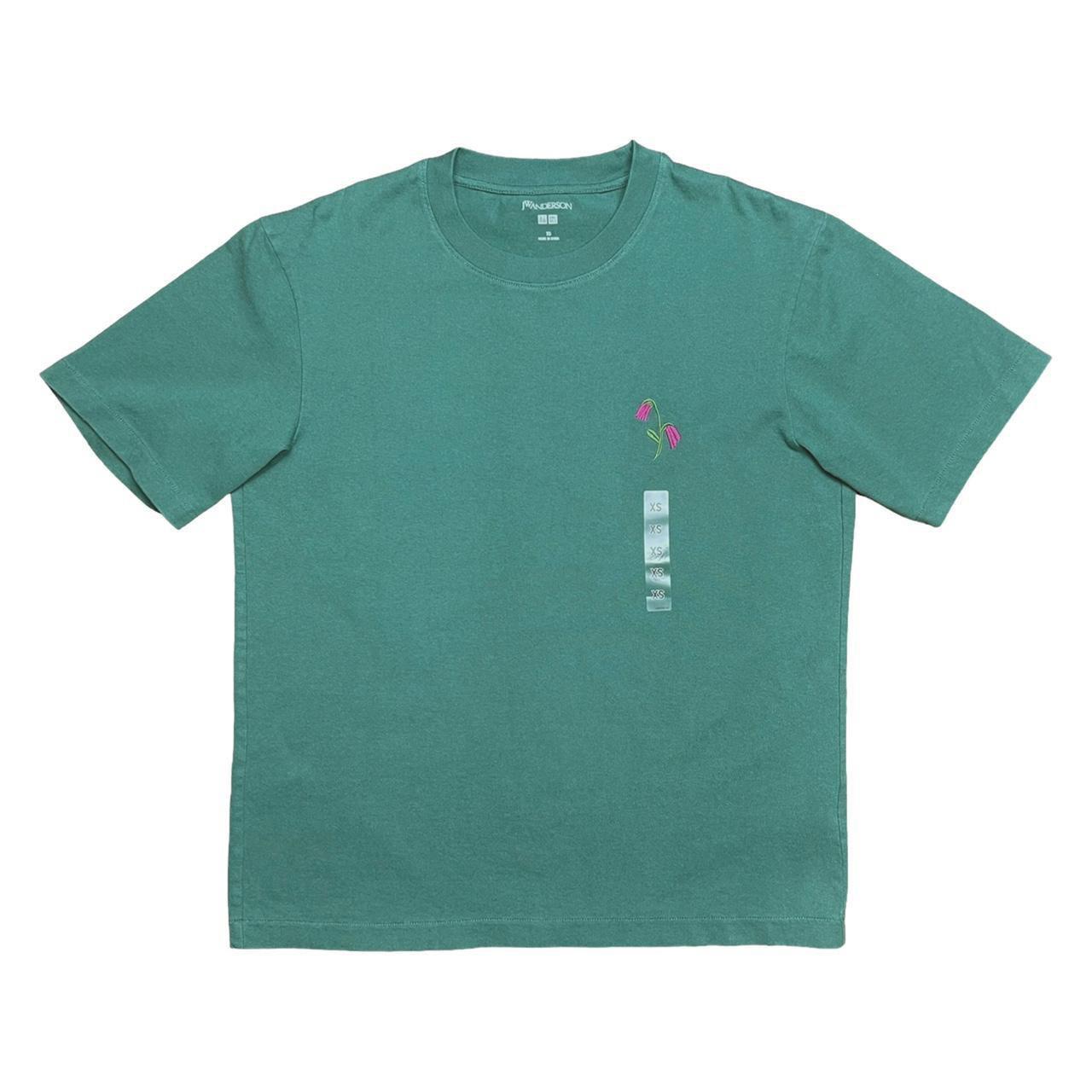 Uniqlo JW Anderson mens teal green embroidered | Depop
