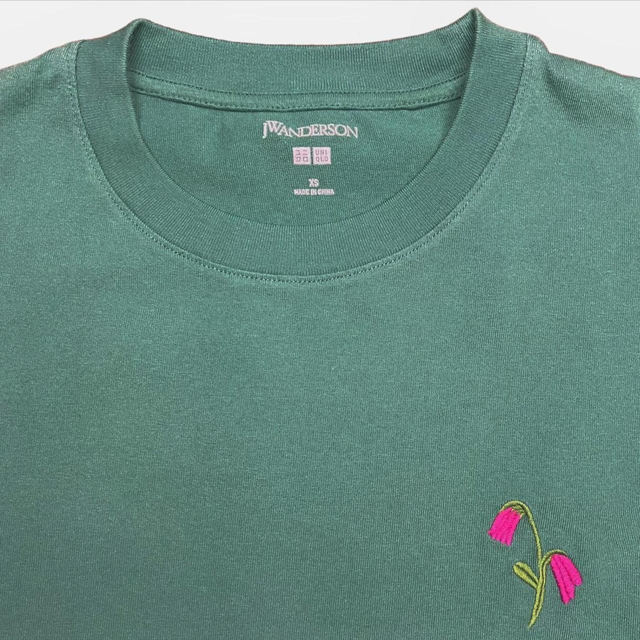 Uniqlo JW Anderson mens teal green embroidered | Depop