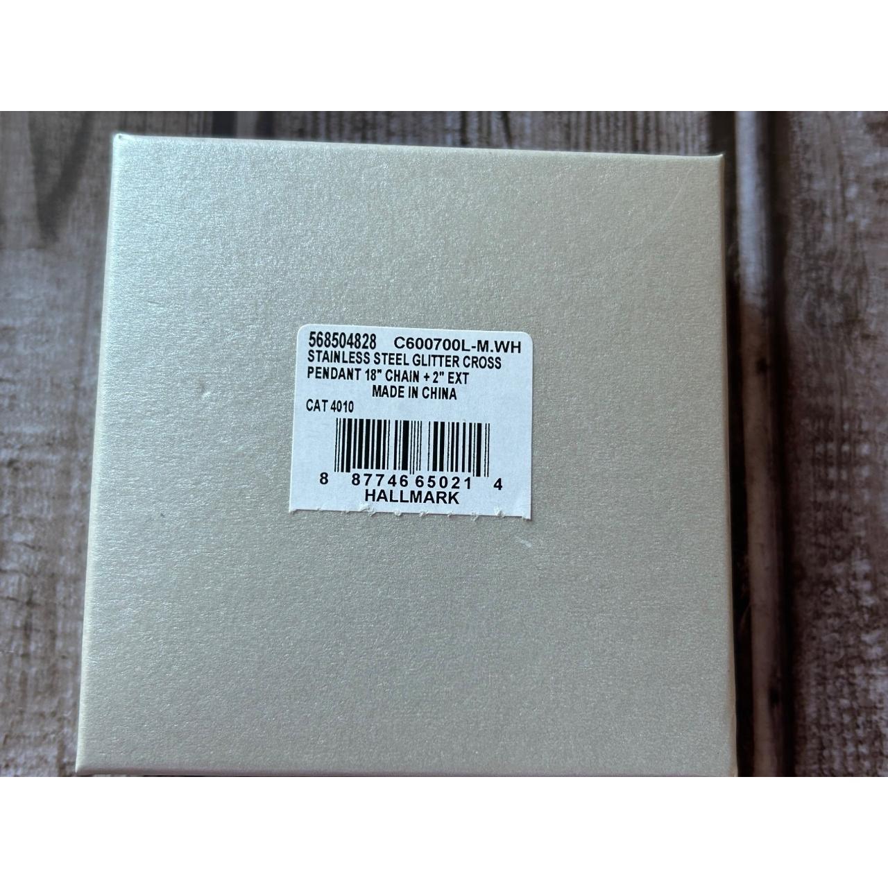 Hallmark Glitter Cross Necklace Silver tone 18”... Depop