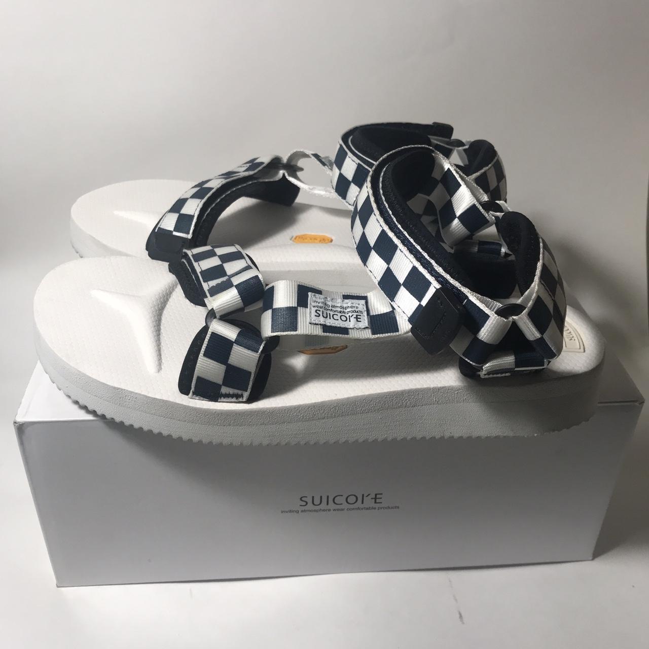 Suicoke checkered navy sandals Og box Never Depop